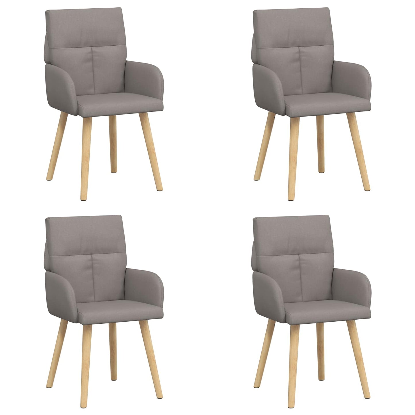 Spisestole 4 pcs Stof Gråbrun 60 x 56 x 96 cm
