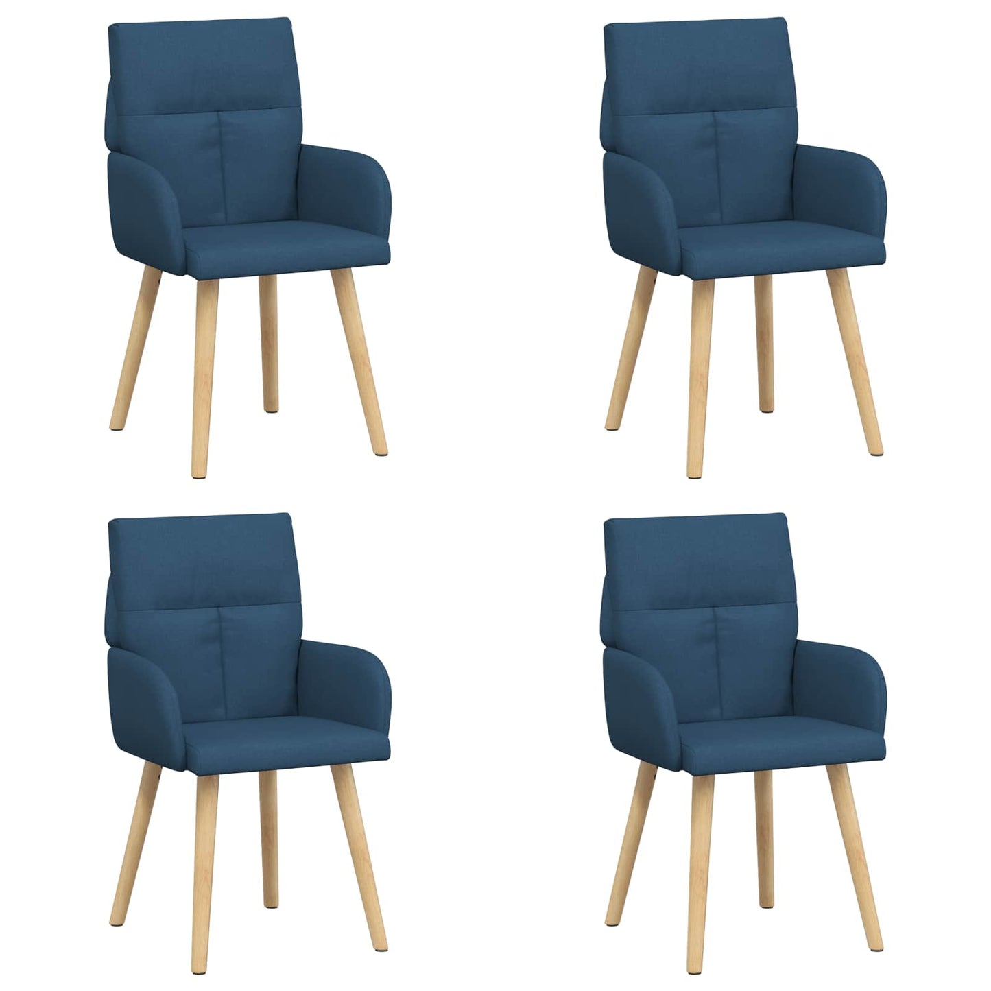 Spisestole 4 pcs Stof Blå 60 x 56 x 96 cm
