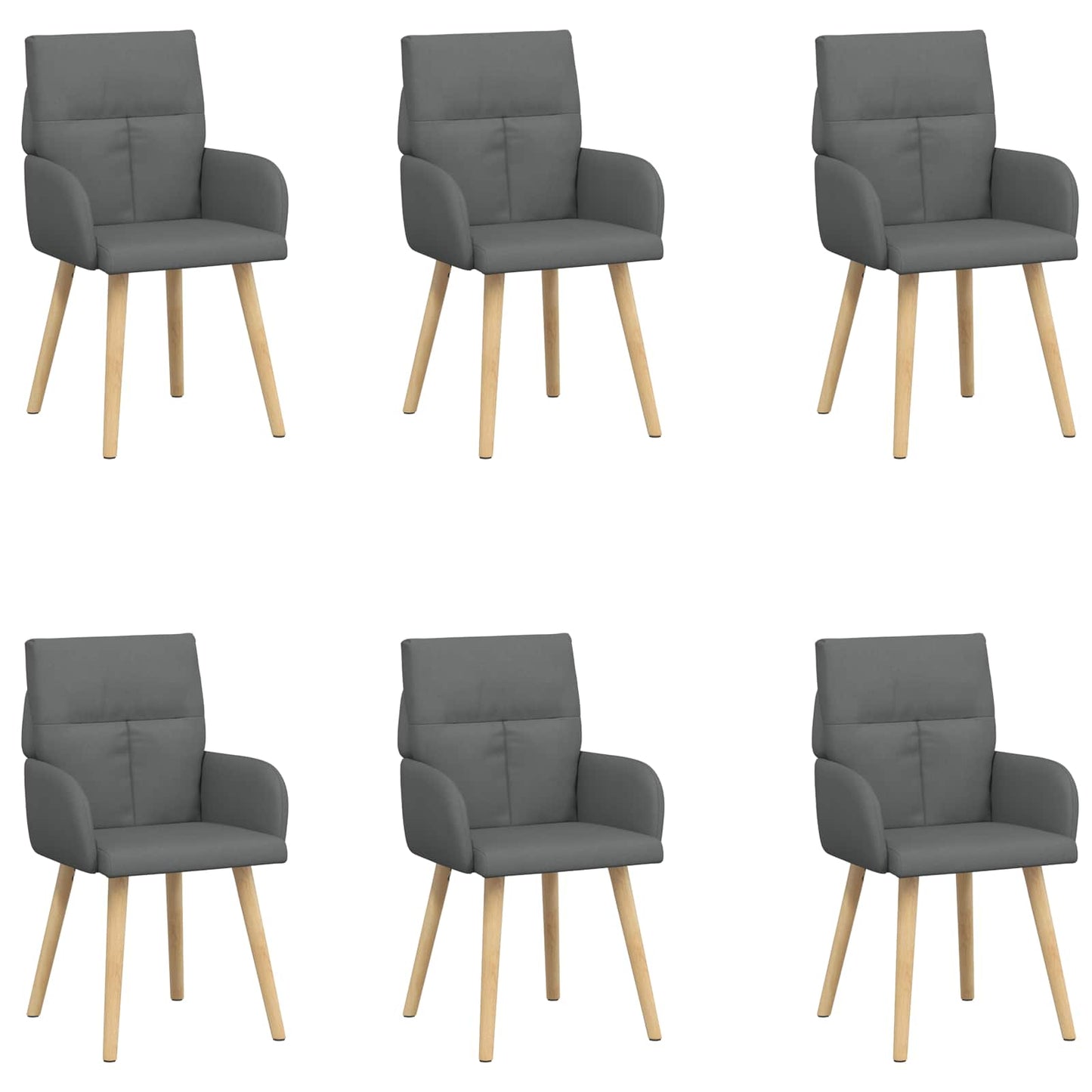 Spisestole 6 pcs Stof Mørkegrå 60 x 56 x 96 cm