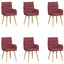 Spisestole 6 pcs Stof Vinrød 60 x 56 x 96 cm