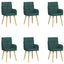 Spisestole 6 pcs Stof Mørkegrøn 60 x 56 x 96 cm