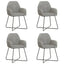 Spisestole 4 pcs Fløjl Lysegrå 55 x 50 x 84 cm