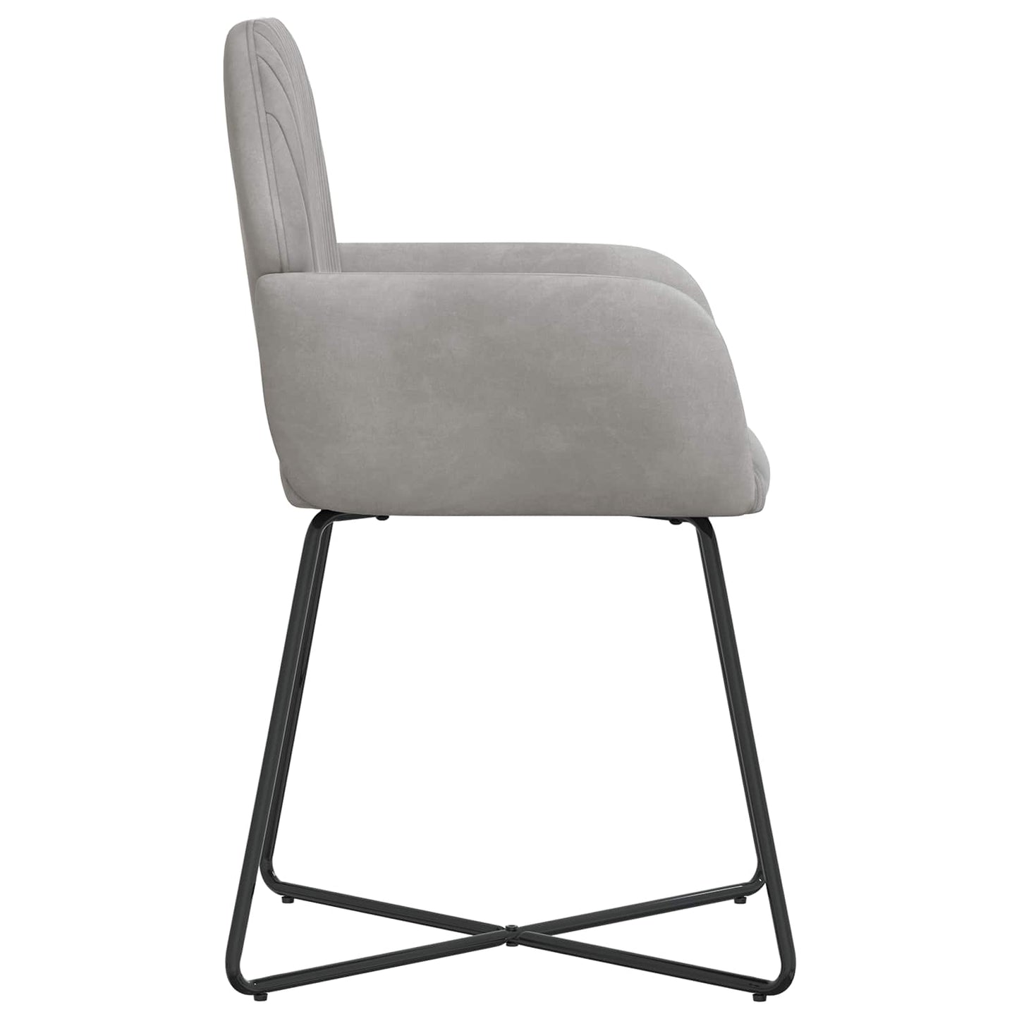 Spisestole 4 pcs Fløjl Lysegrå 55 x 50 x 84 cm