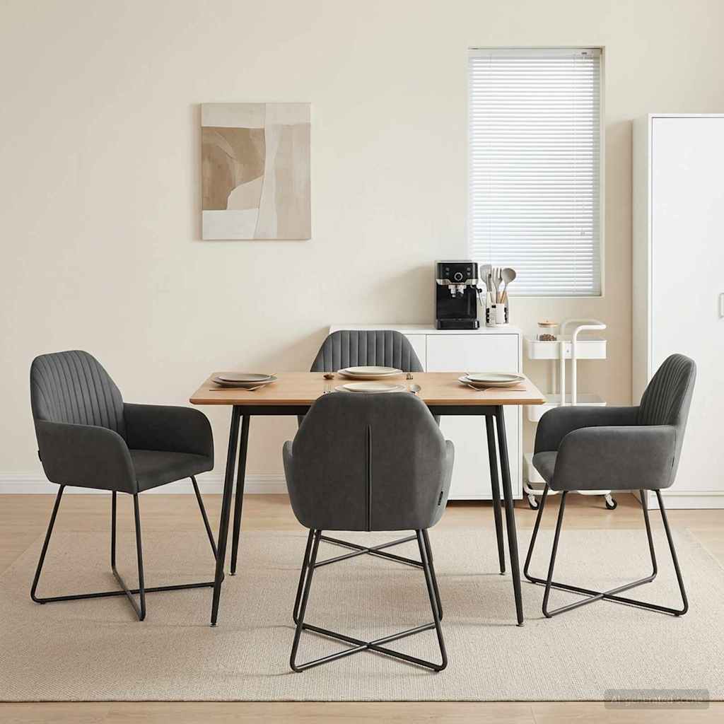 Spisestole 4 pcs Fløjl Mørkegrå 55 x 50 x 84 cm