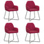 Spisestole 4 pcs Fløjl Vinrød 55 x 50 x 84 cm
