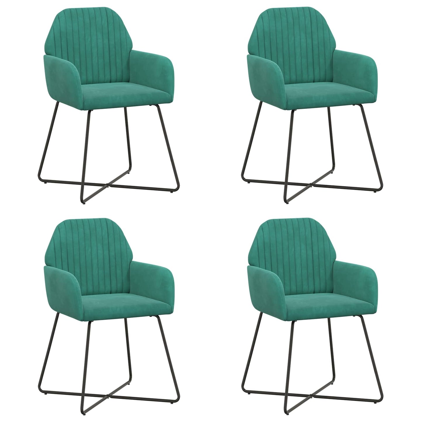 Spisestole 4 pcs Fløjl Turkis 55 x 50 x 84 cm
