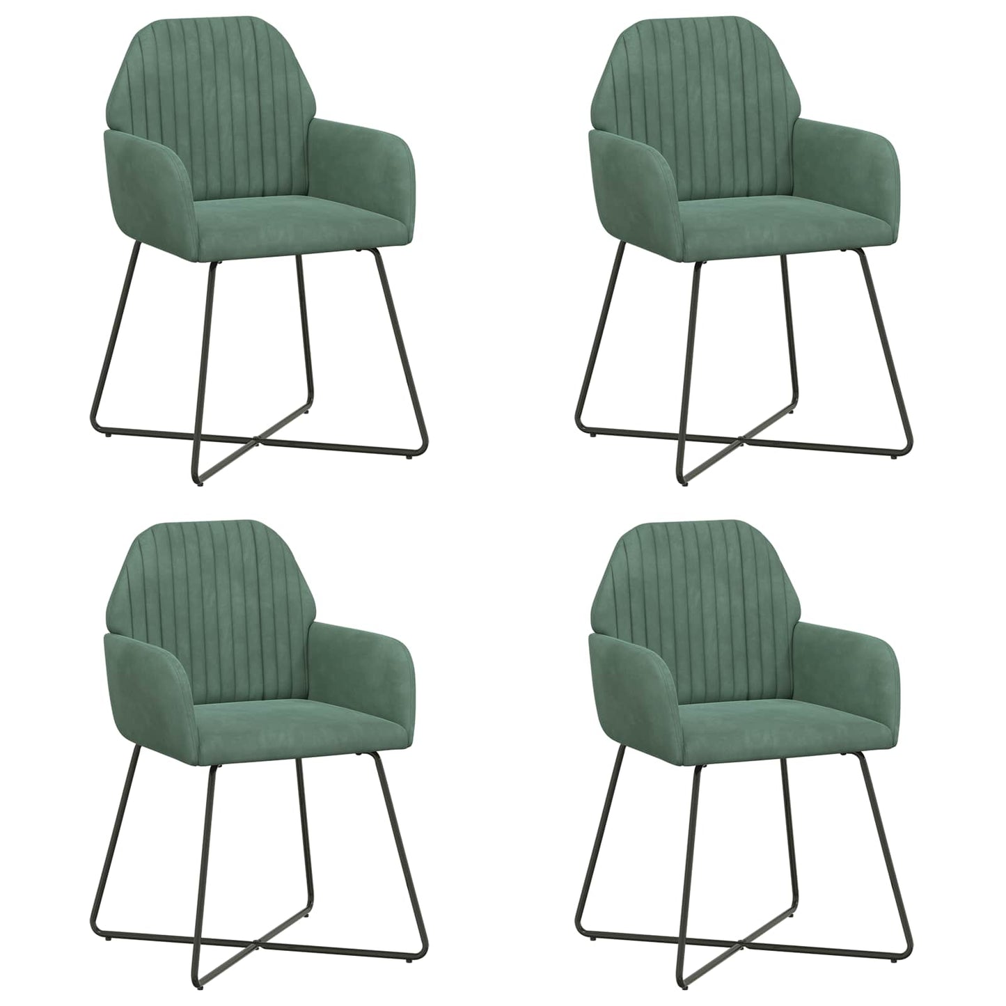 Spisestole 4 pcs Fløjl Havgrøn 55 x 50 x 84 cm