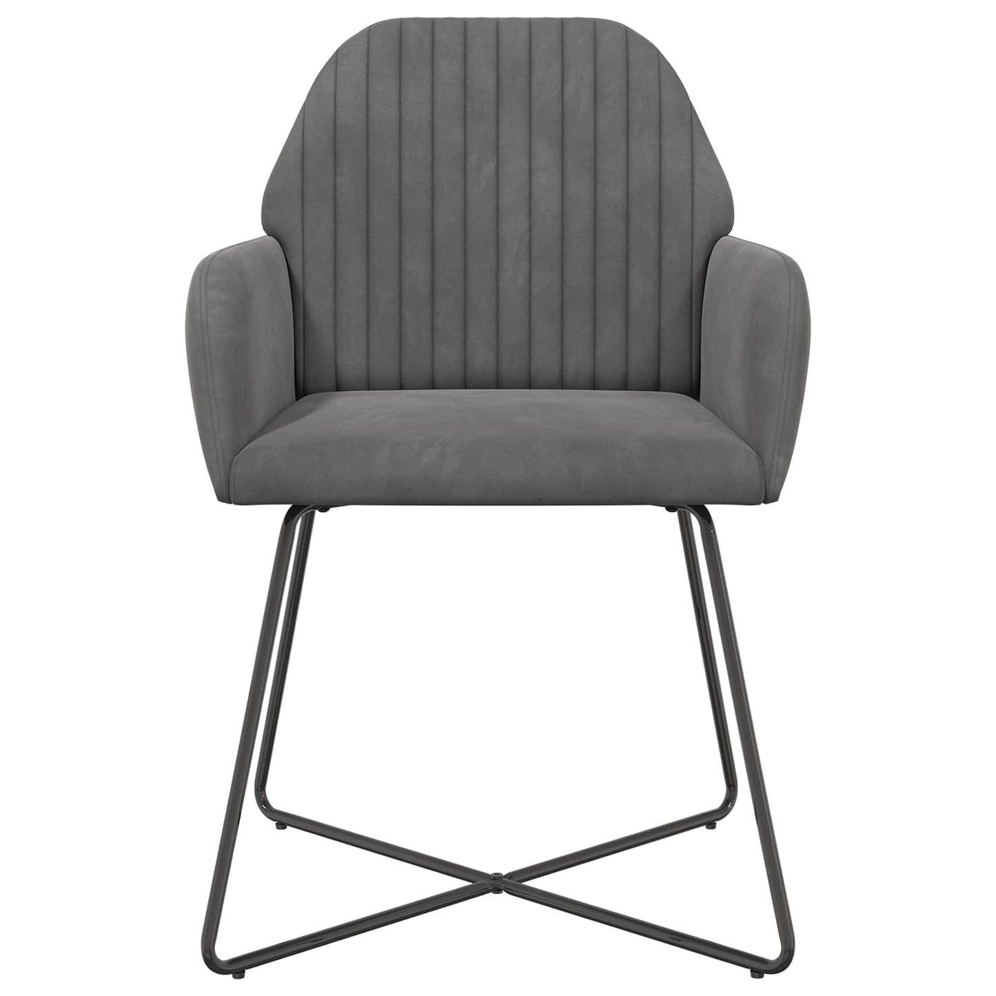 Spisestole 6 pcs Fløjl Mørkegrå 55 x 50 x 84 cm
