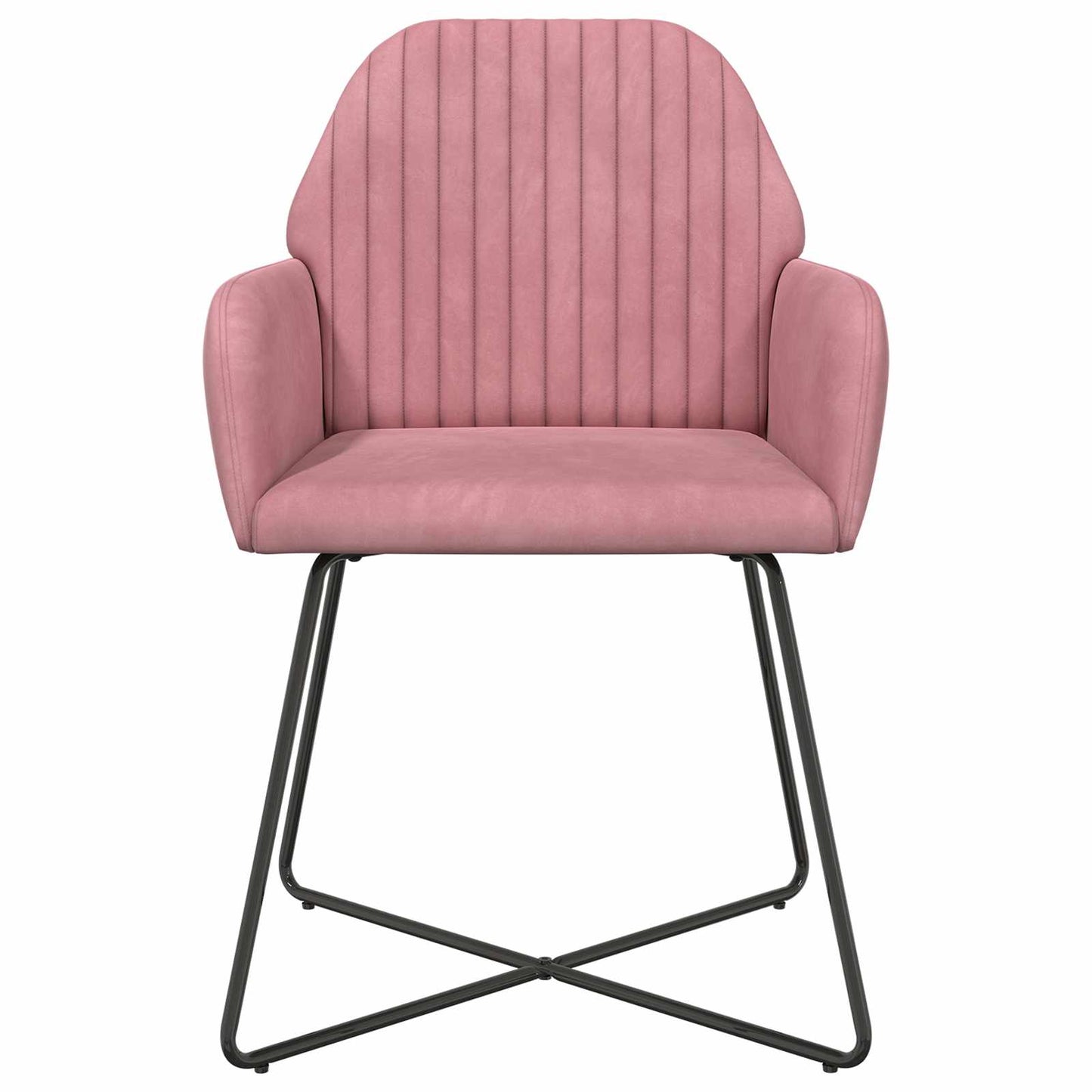 Spisestole 6 pcs Fløjl Lyserød 55 x 50 x 84 cm