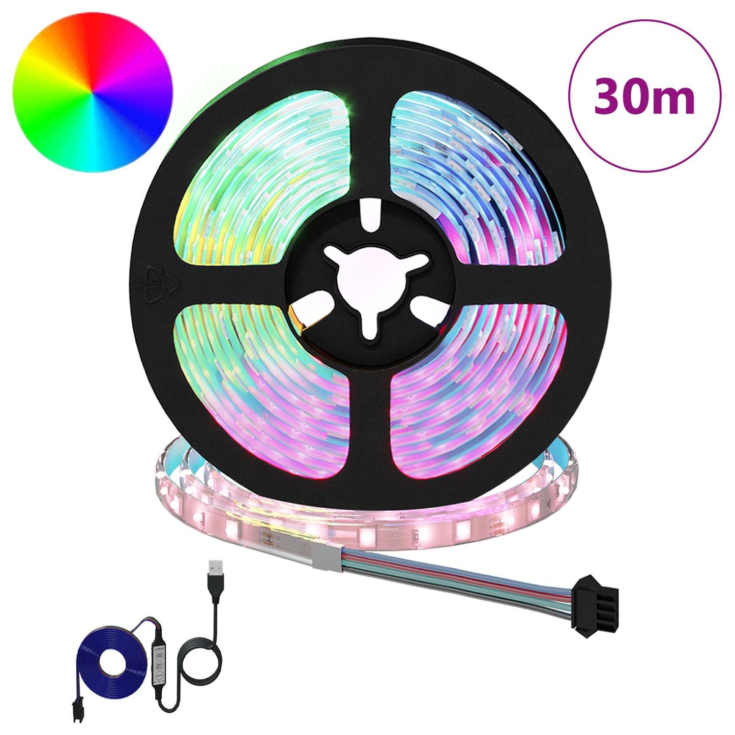 LED Strip 12 pcs Sort og Gennemsigtig 2500 mm Kobber og plastik