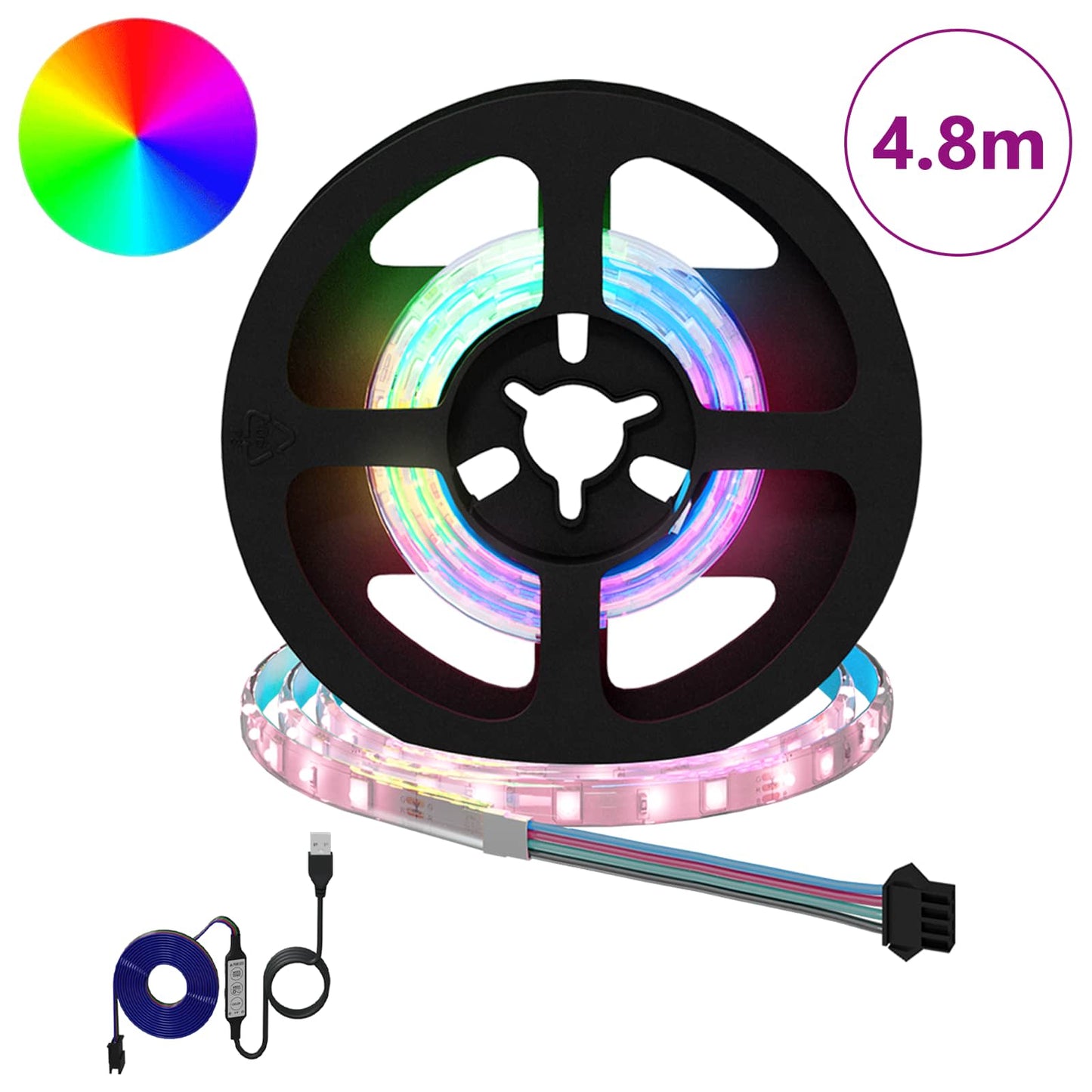 LED Strip 12 pcs Sort og Gennemsigtig 40 x 0,8 x 0,3 cm