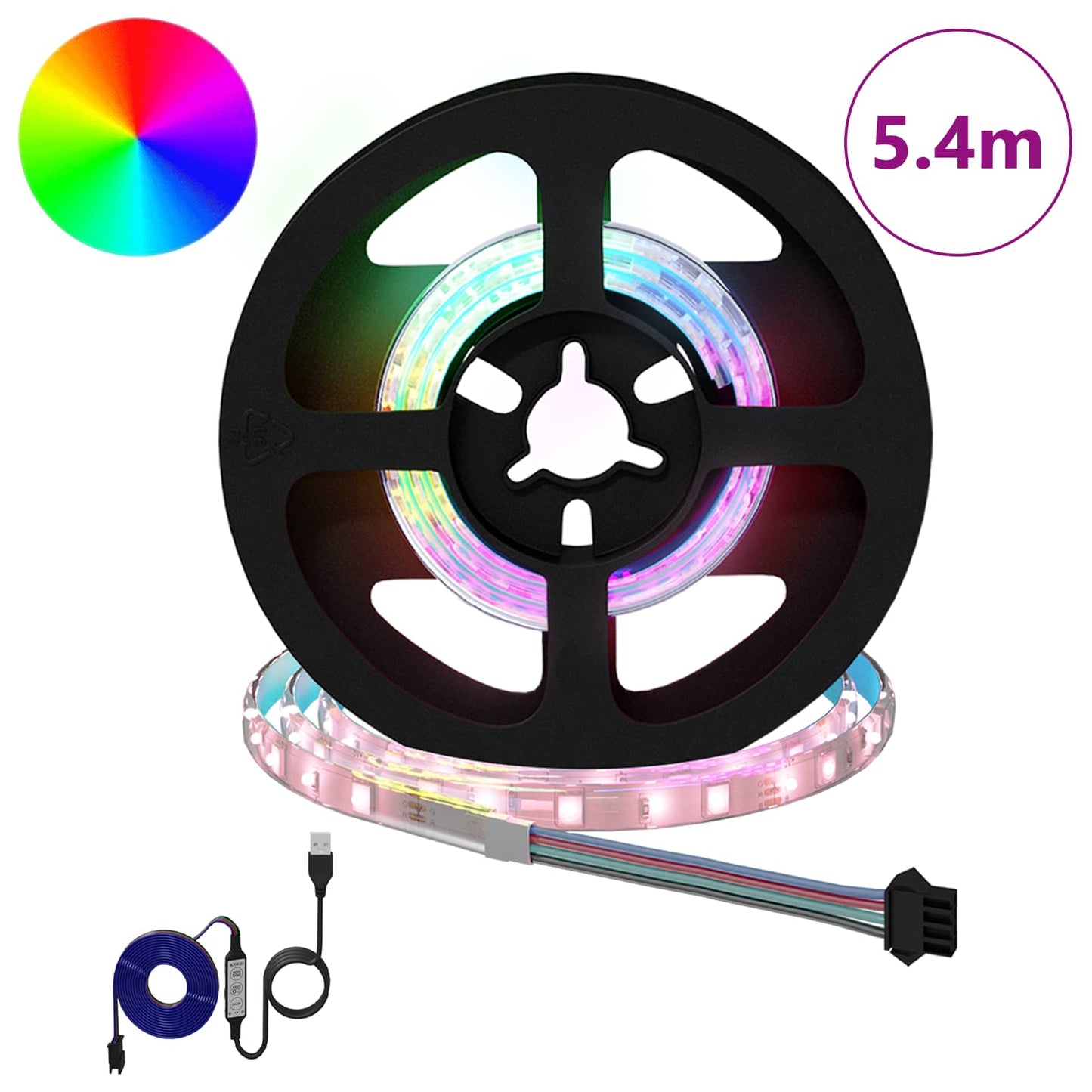 LED Strip 12 pcs Sort og Gennemsigtig 450 mm Kobber og plastik