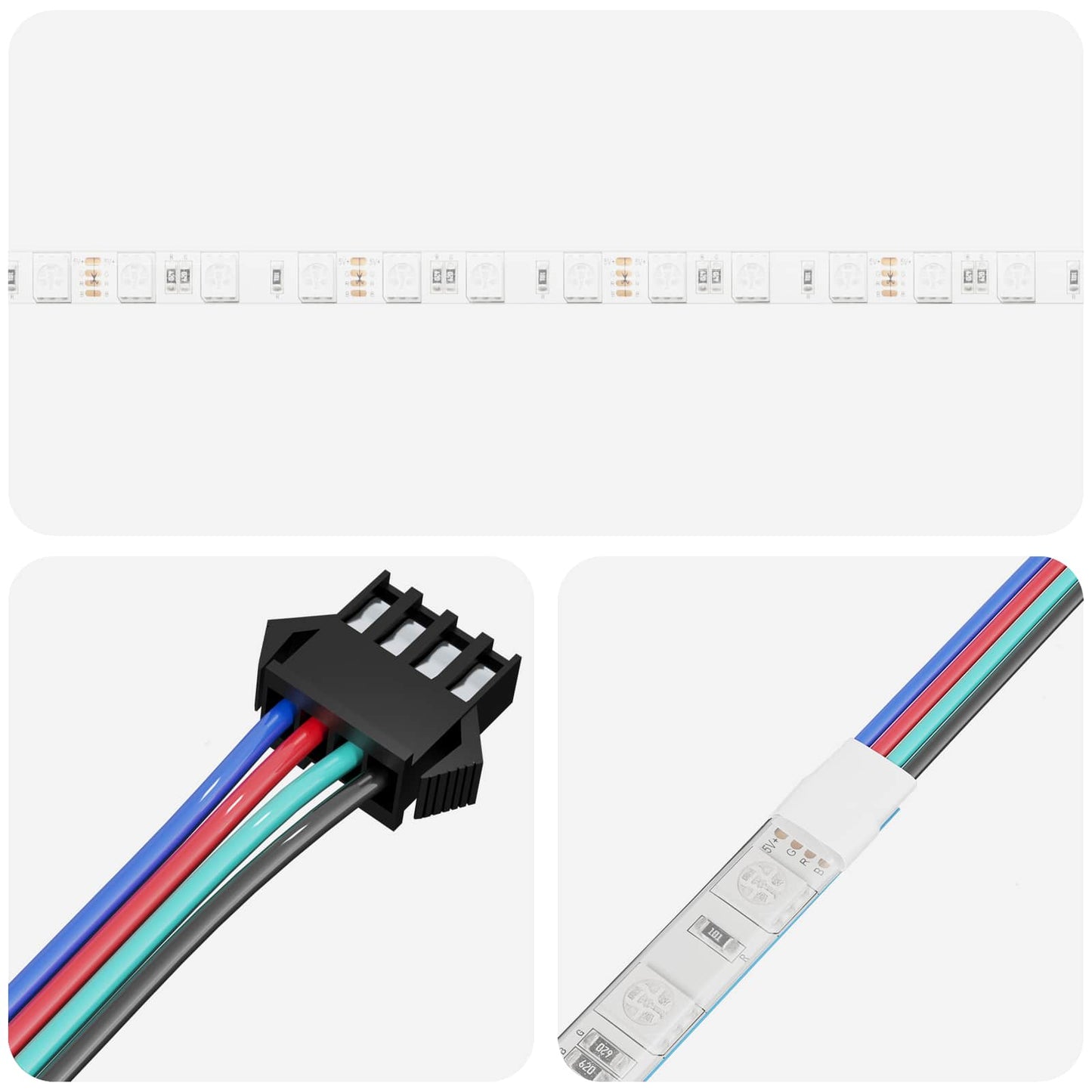 LED Strip 12 pcs Sort og Gennemsigtig 1000 mm Kobber og plastik
