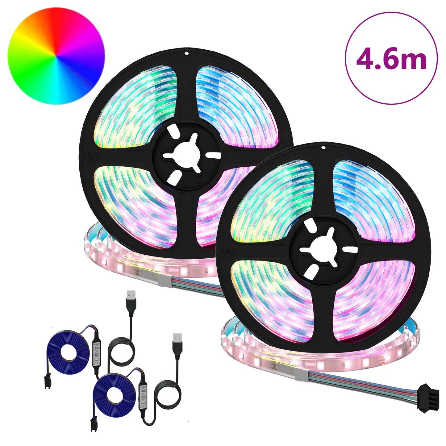 LED Strip 2 pcs Sort og Gennemsigtig 2300 mm Kobber og plastik