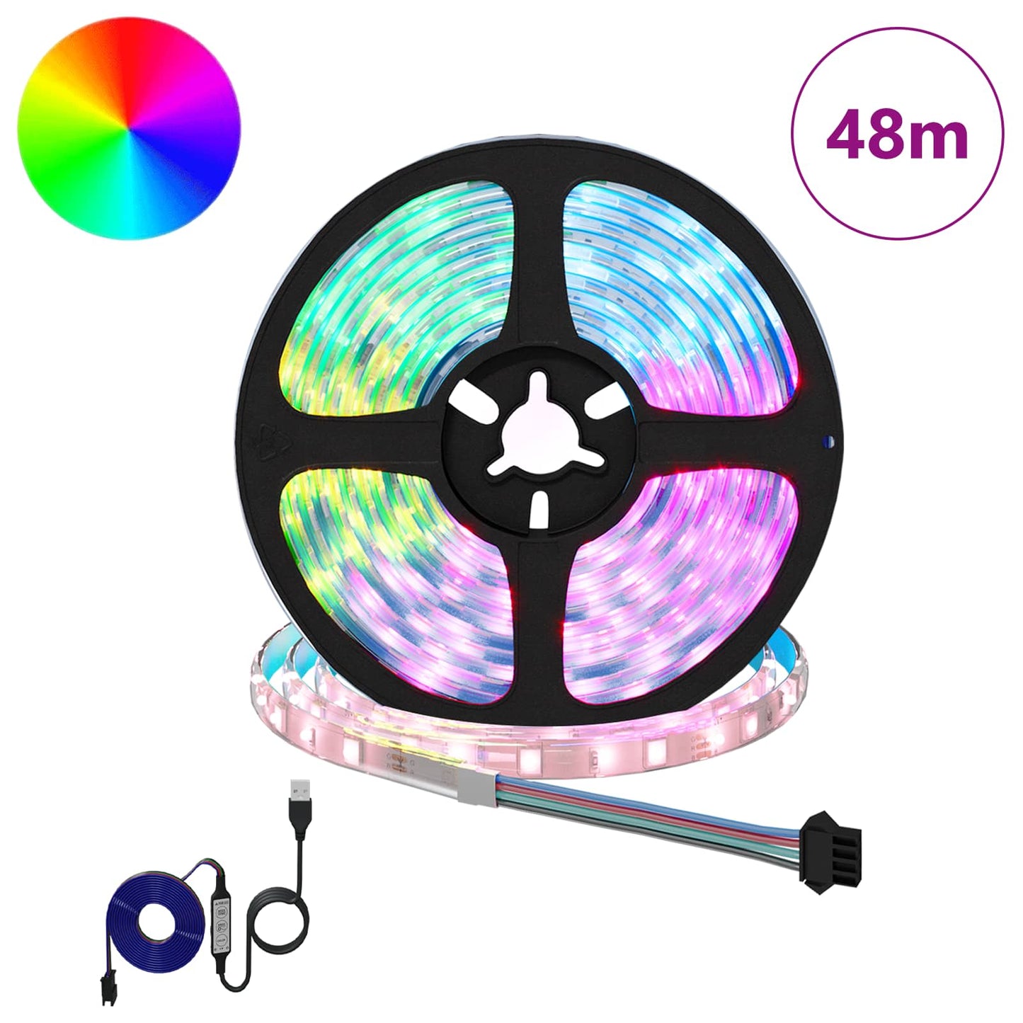 LED Strip 12 pcs Sort og Gennemsigtig 4000 mm Kobber og plastik