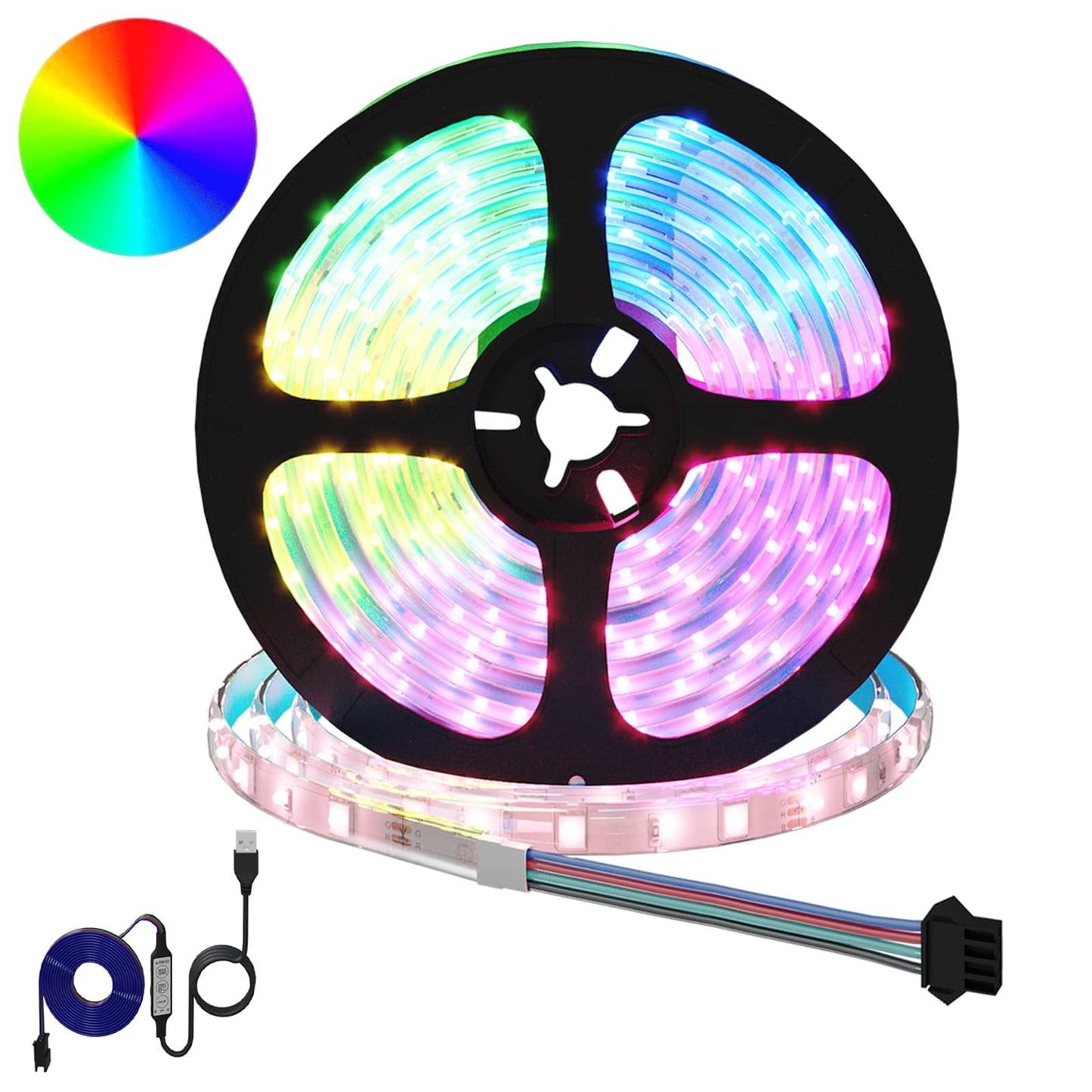 LED Strip 2 pcs Sort og Gennemsigtig 5100 mm Kobber og plastik