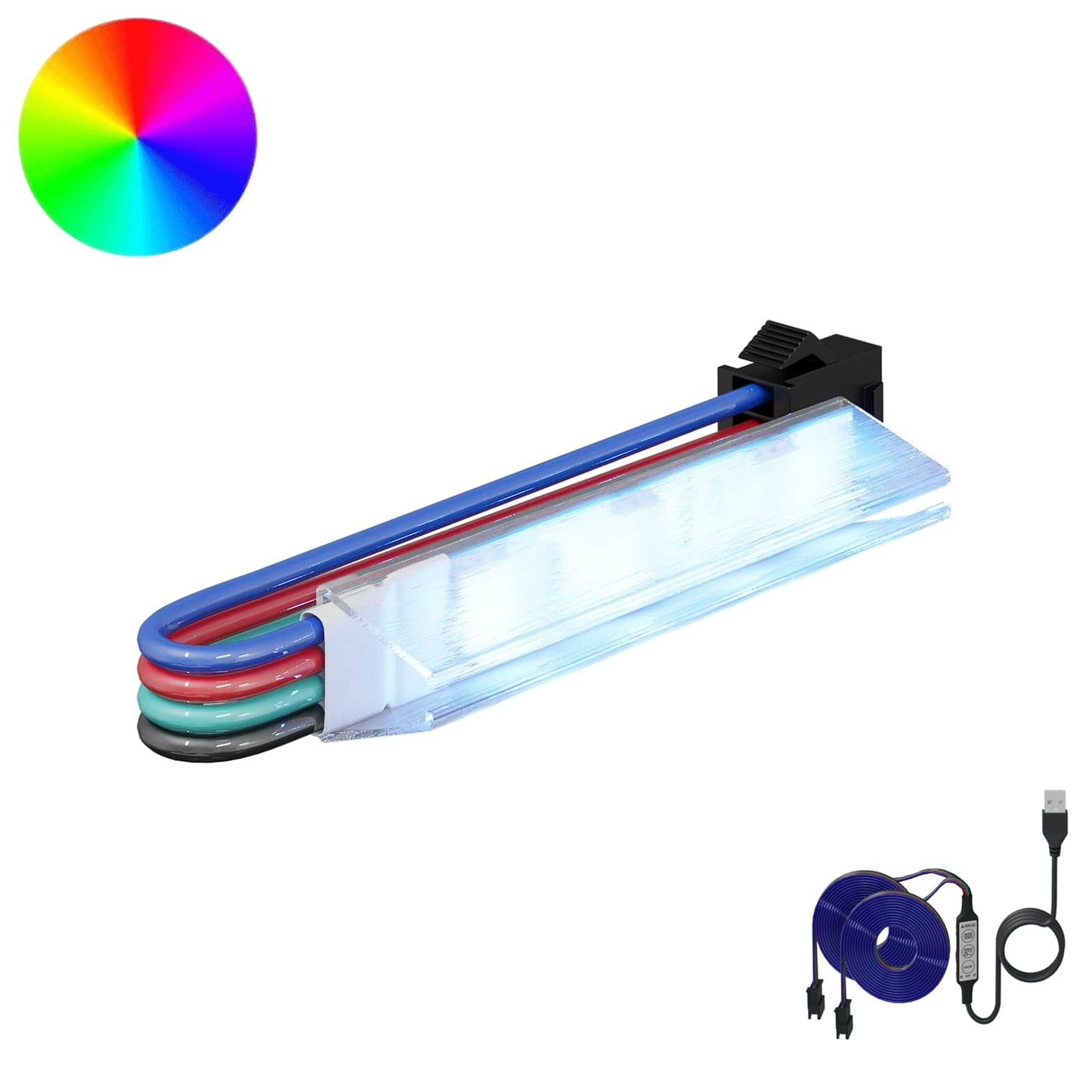 LED Strip 2 pcs Sort og flerfarvet 1745 mm Kobber og plastik