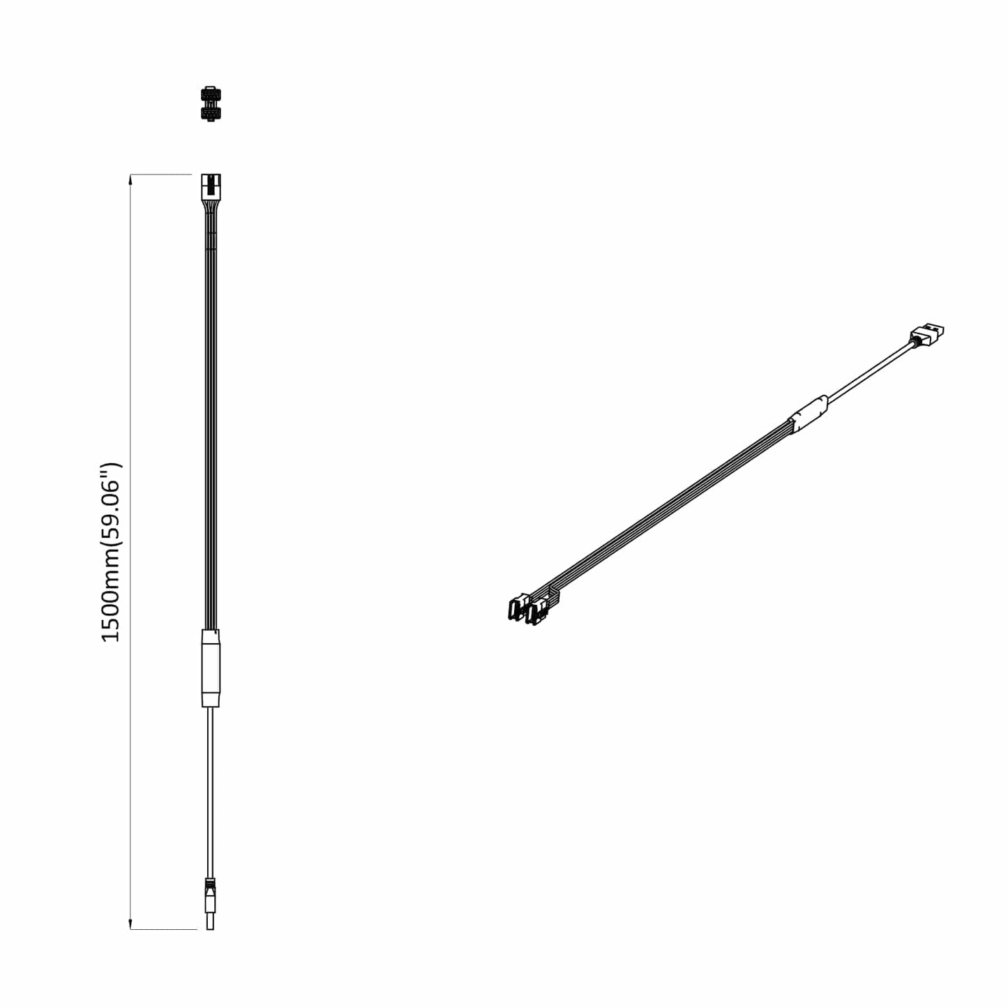 LED Strip 2 pcs Sort og flerfarvet 1745 mm Kobber og plastik