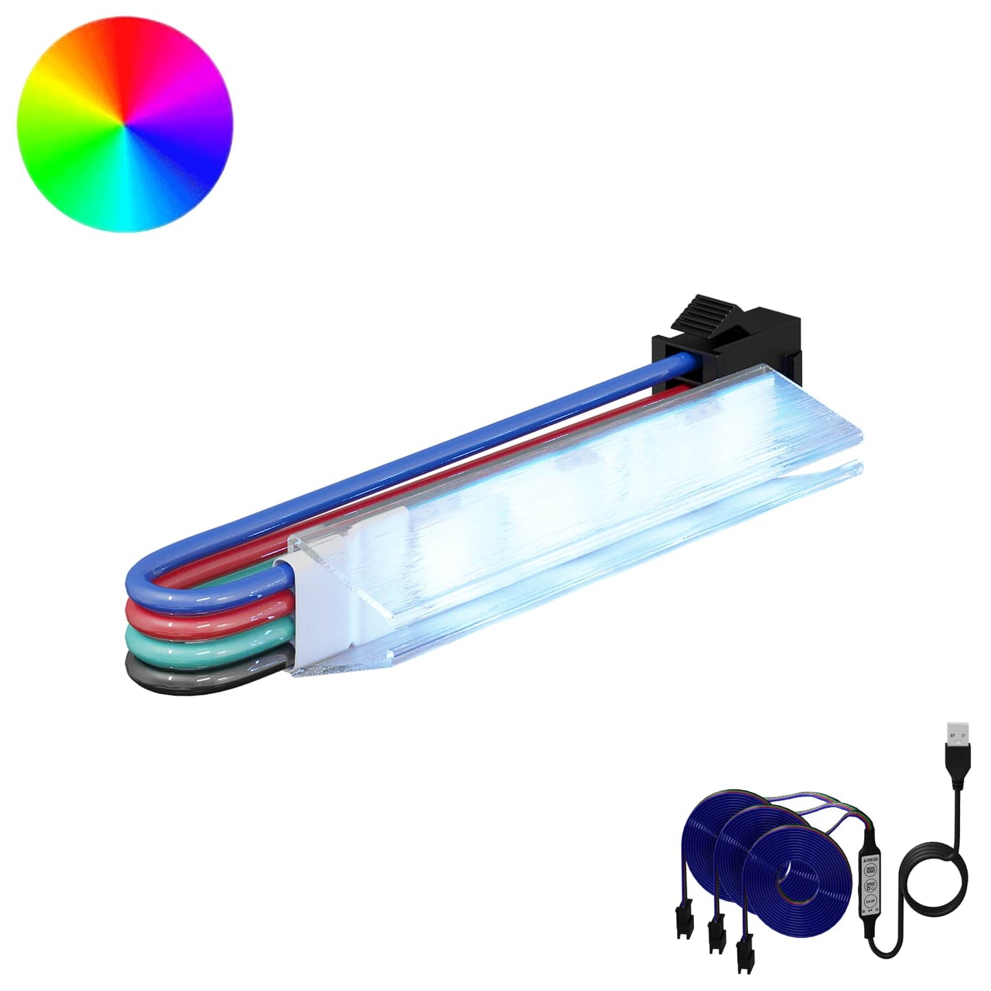 LED Strip 2 pcs Sort og flerfarvet 1745 mm Kobber og plastik
