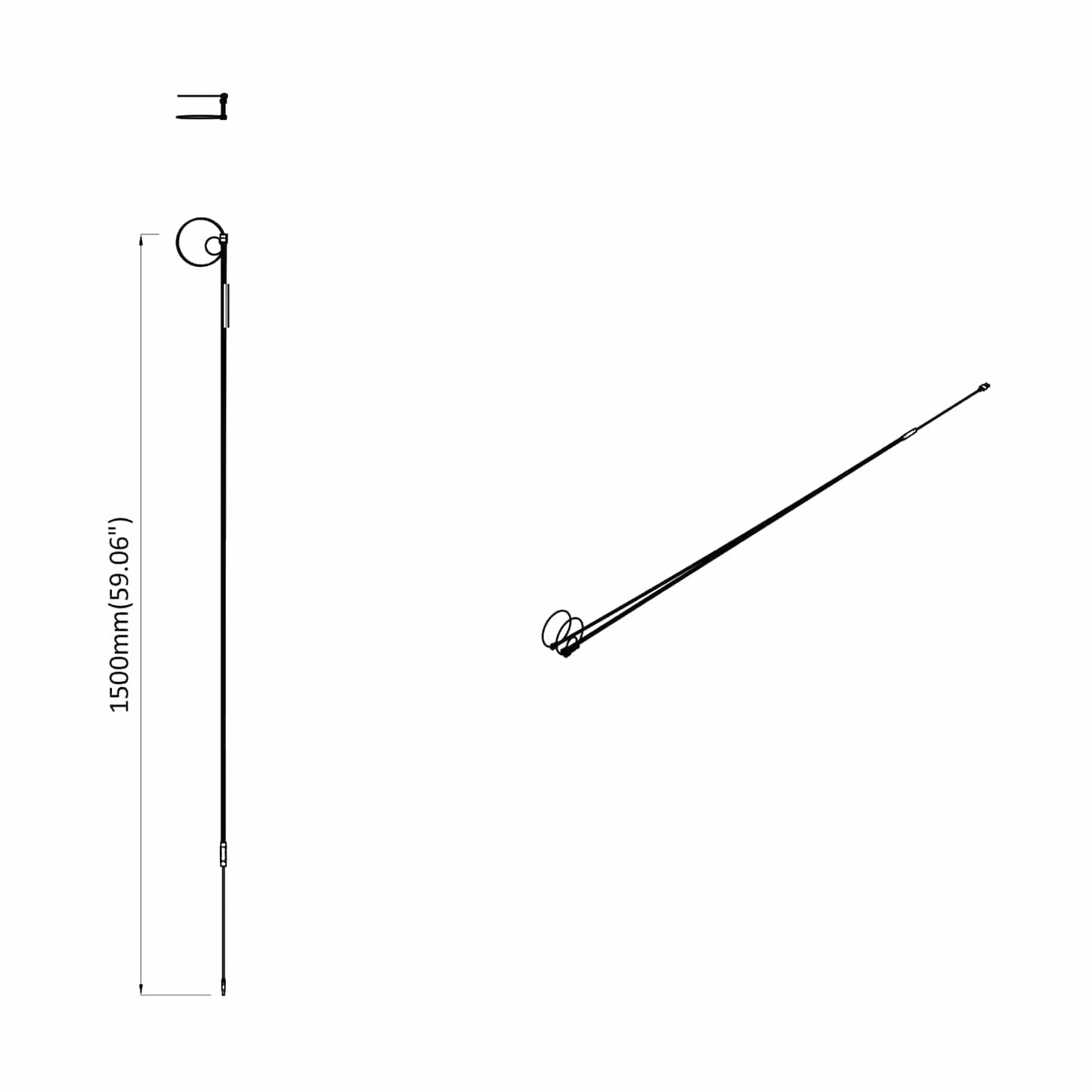 LED Strip 2 pcs Sort og flerfarvet 1745 mm Kobber og plastik