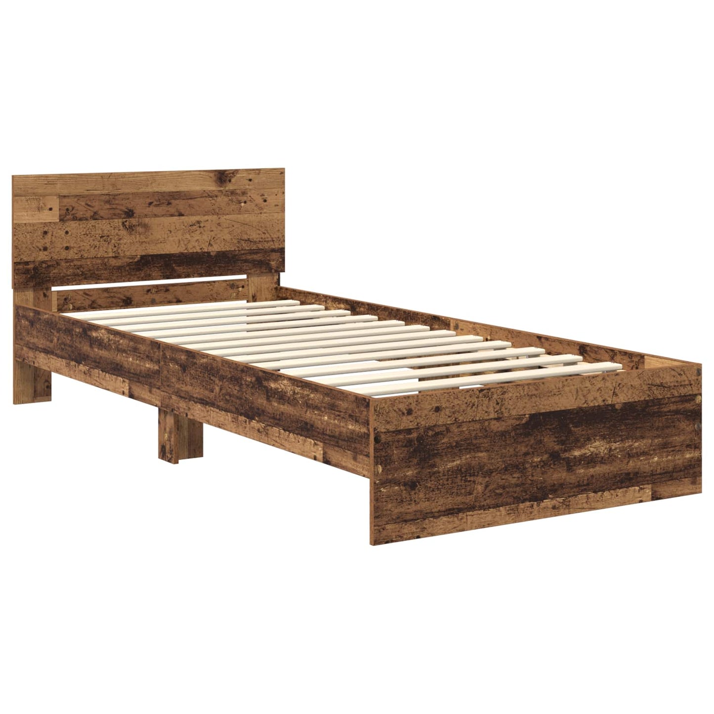 Senge ramme med LED Gammelt træ 80 x 200 cm Konstrueret træ