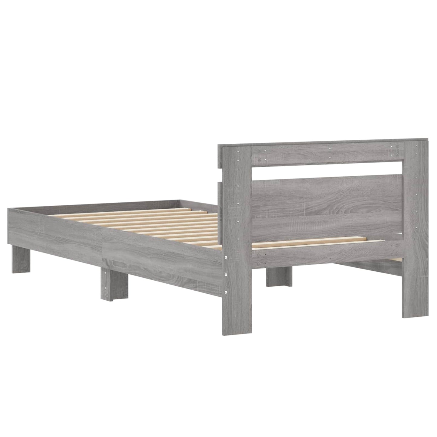Sengestel med hovedgærde Grå Sonoma 80 x 200 cm Konstrueret træ