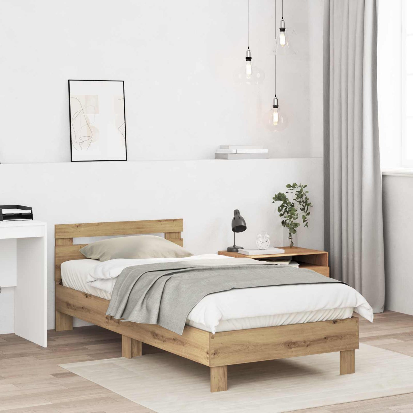 Sengestel med hovedgærde Artisan-eg 80 x 200 cm Konstrueret træ