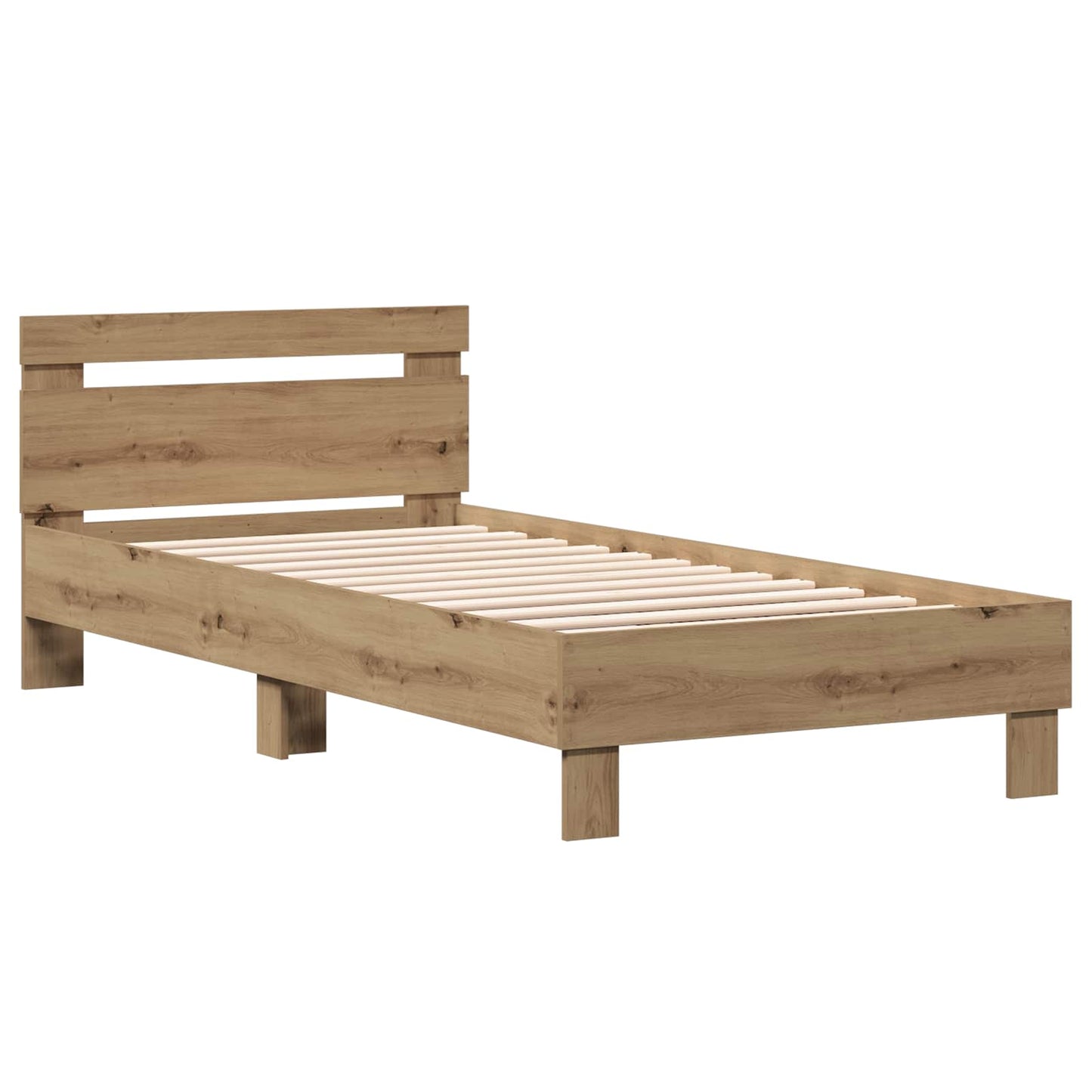 Sengestel med hovedgærde Artisan-eg 80 x 200 cm Konstrueret træ