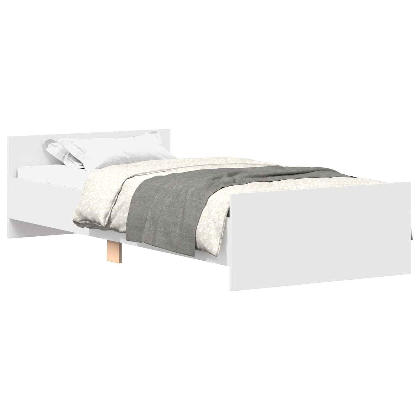 Sengestel med hovedgærde Hvid 80 x 200 cm Konstrueret træ