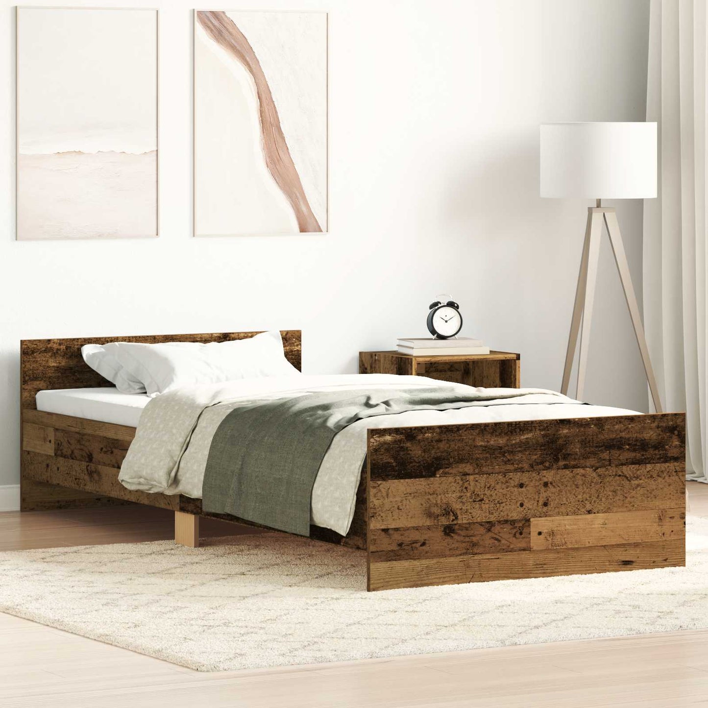 Sengestel med hovedgærde Gammelt træ 80 x 200 cm