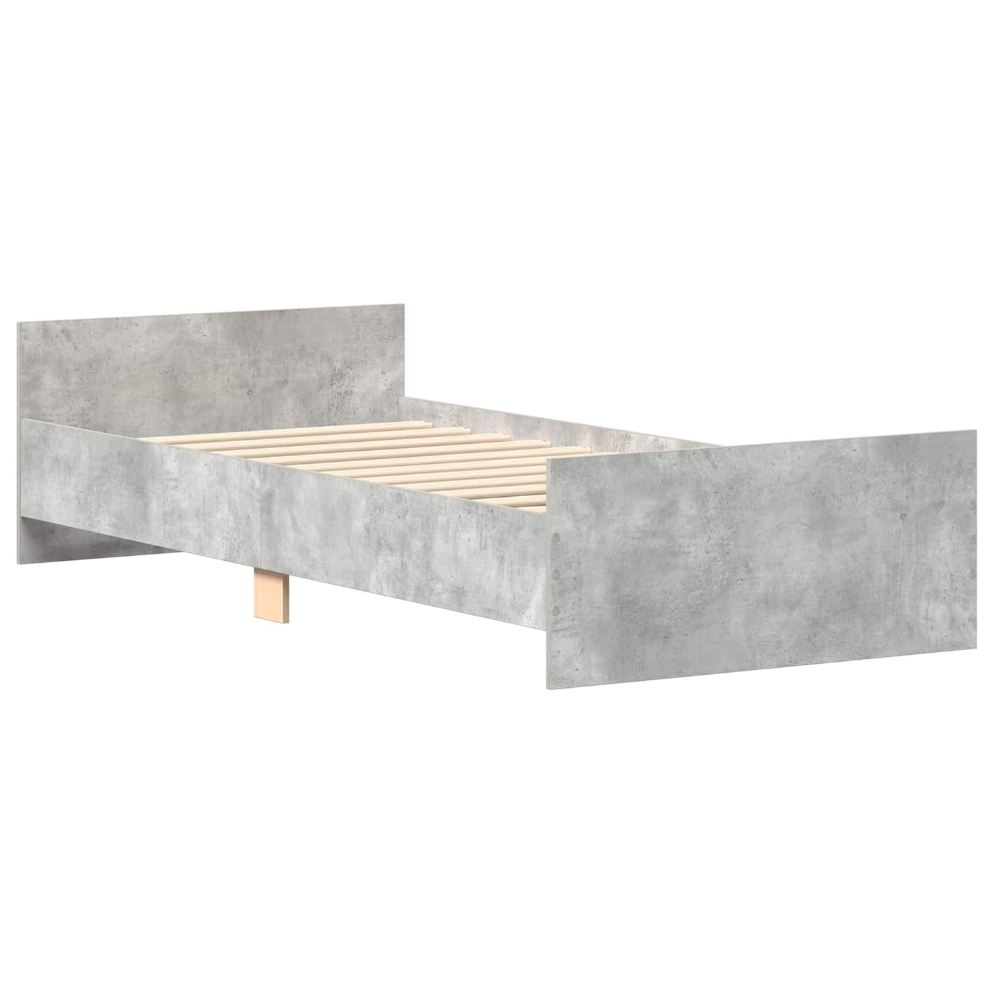 Sengestel med hovedgærde Betongrå 80 x 200 cm Konstrueret træ