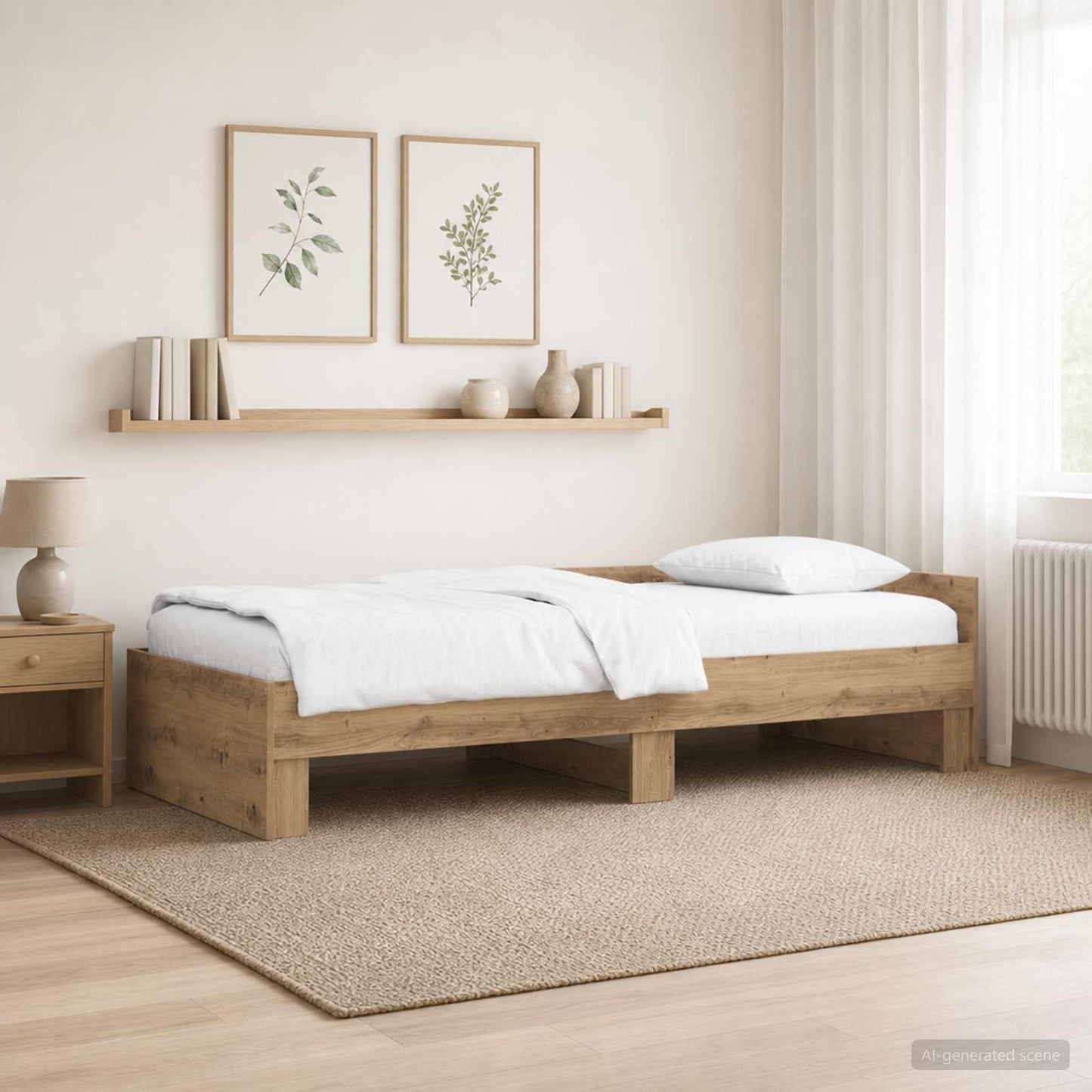 Sengestel med hovedgærde Artisan-eg 80 x 200 cm Konstrueret træ