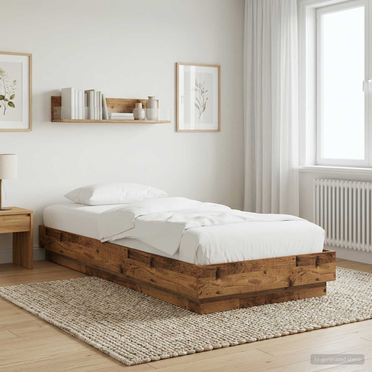 Gulvsengramme Gammelt træ 80 x 200 cm Konstrueret træ