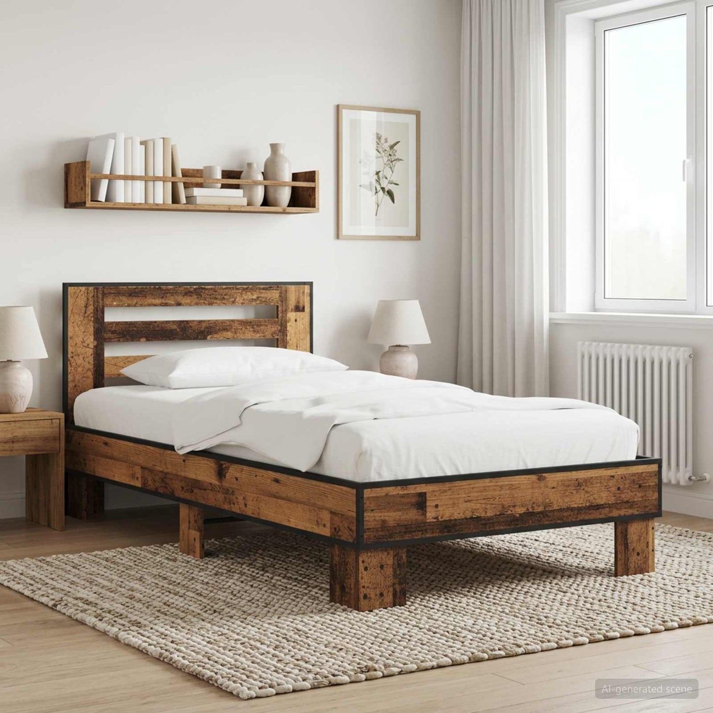 Sengestel med hovedgærde Gammelt træ 80 x 200 cm