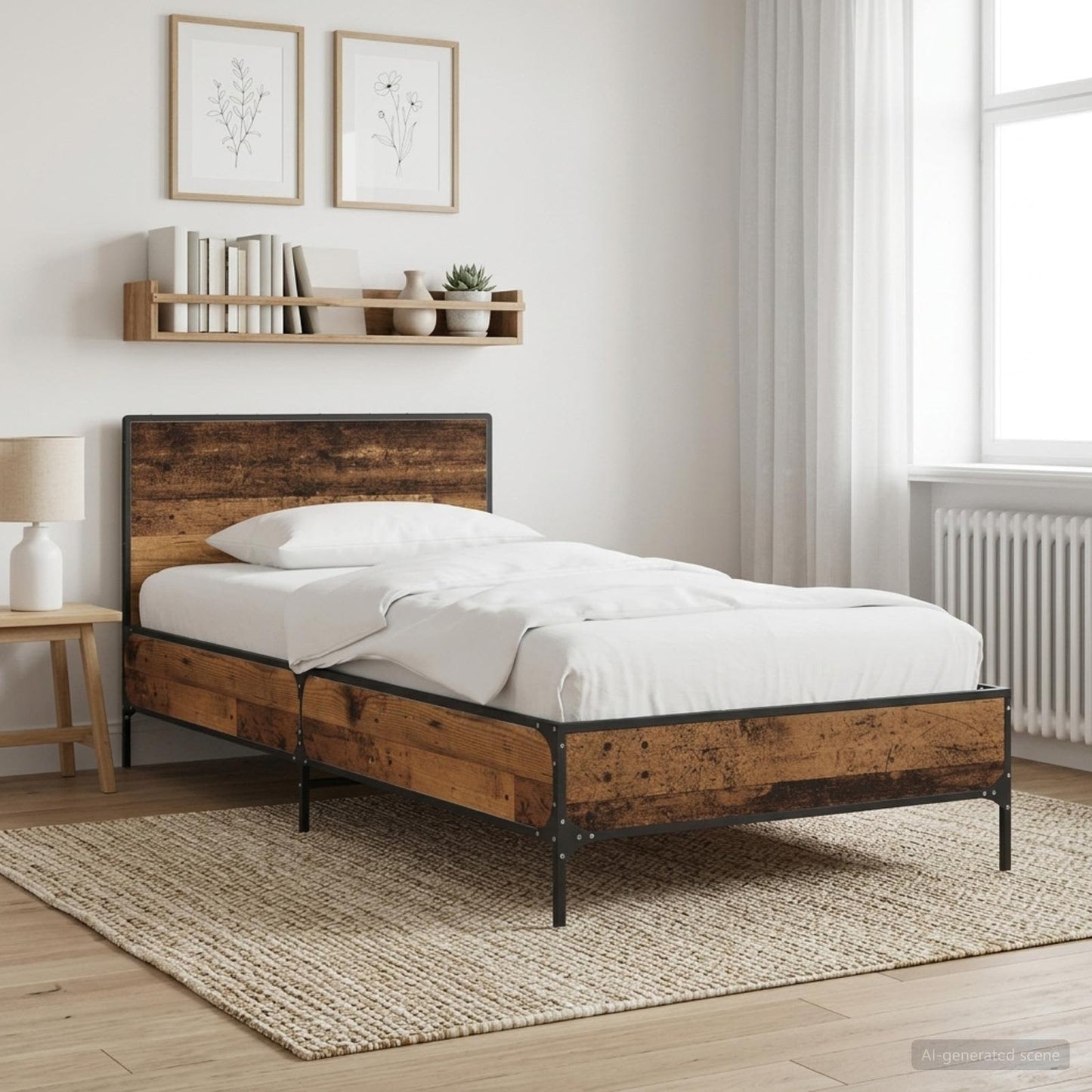 Sengestel med hovedgærde Gammelt træ 80 x 200 cm