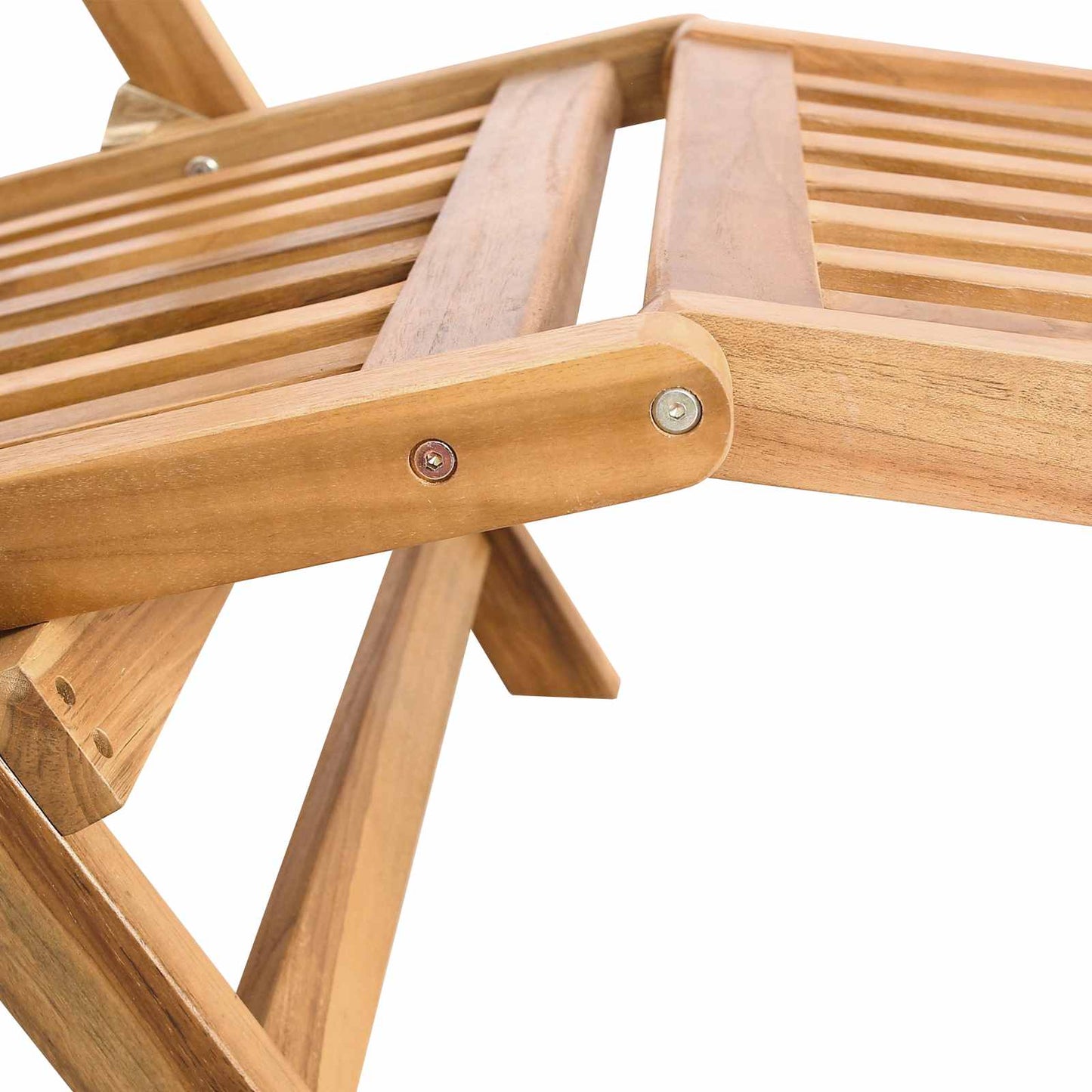Foldestol med bord Naturfarvet Massiv Teaktræ