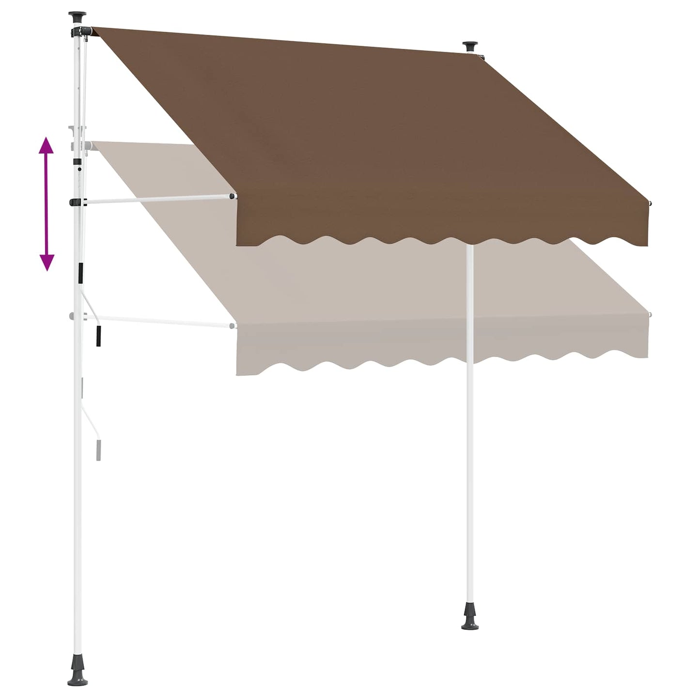 Manuel Utrækkelig Markise Gråbrun 150 cm