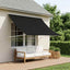 Markise Sort 350 x 150 cm 180 g / m² polyester med PU-belægning