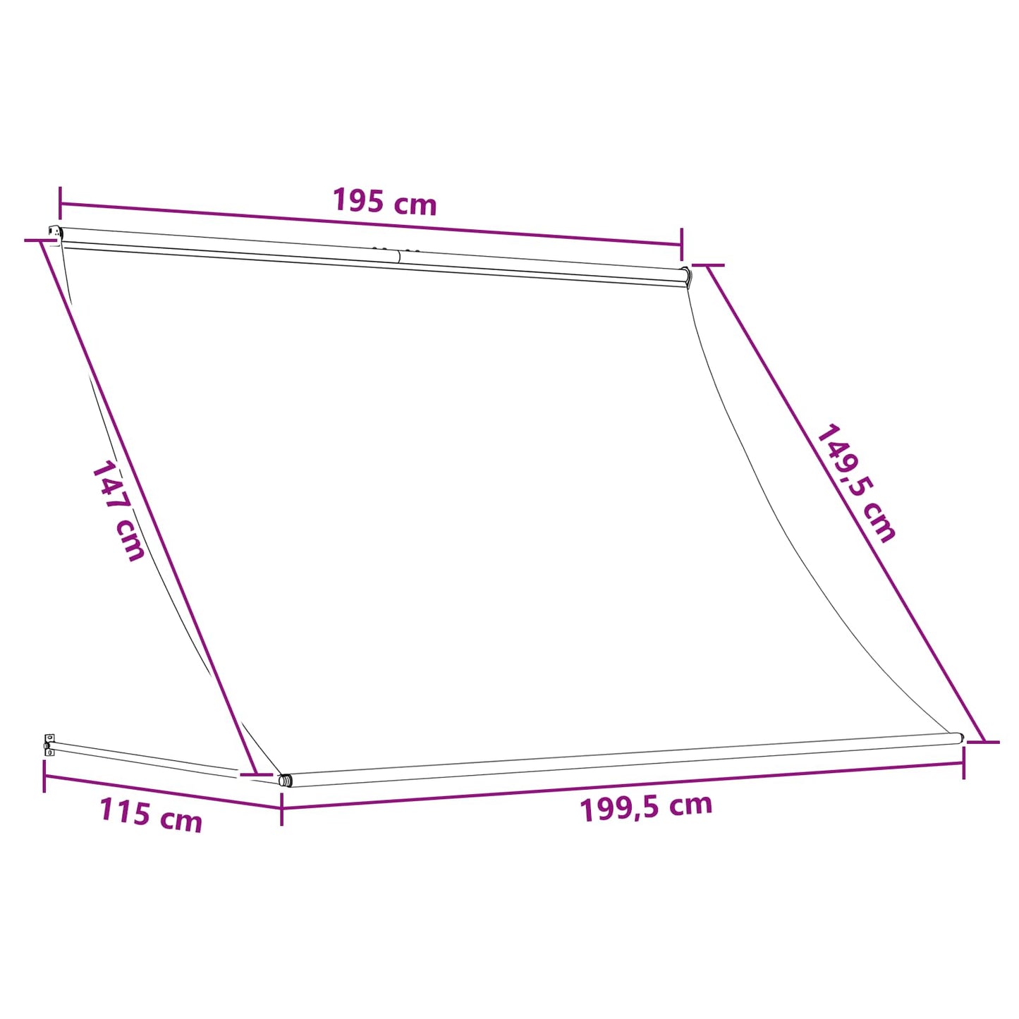 Markise Brun 200 x 150 cm 180 g / m² polyester med PU-belægning