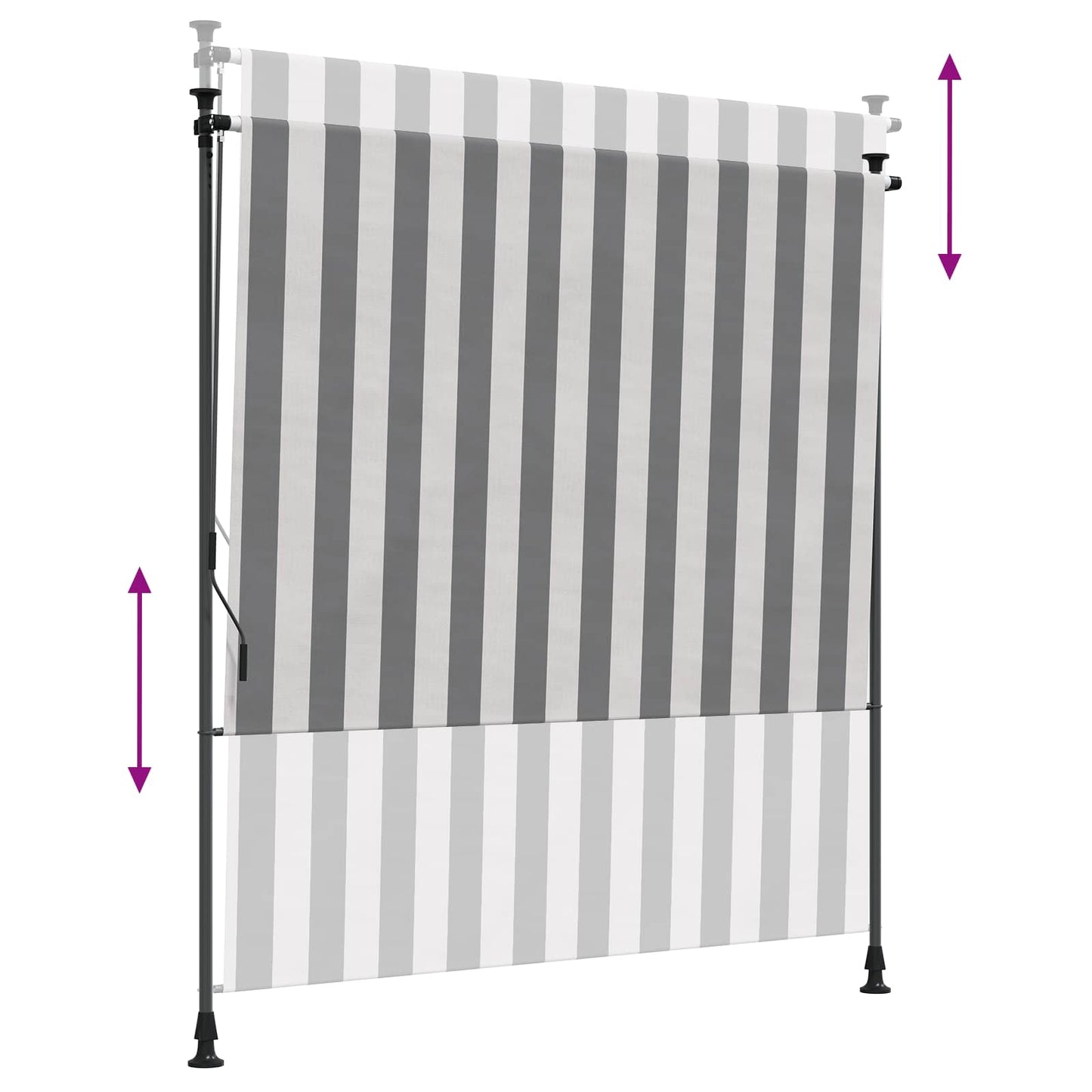 Udendørs Rullegardin Anthracit og hvid 200 x 270 cm