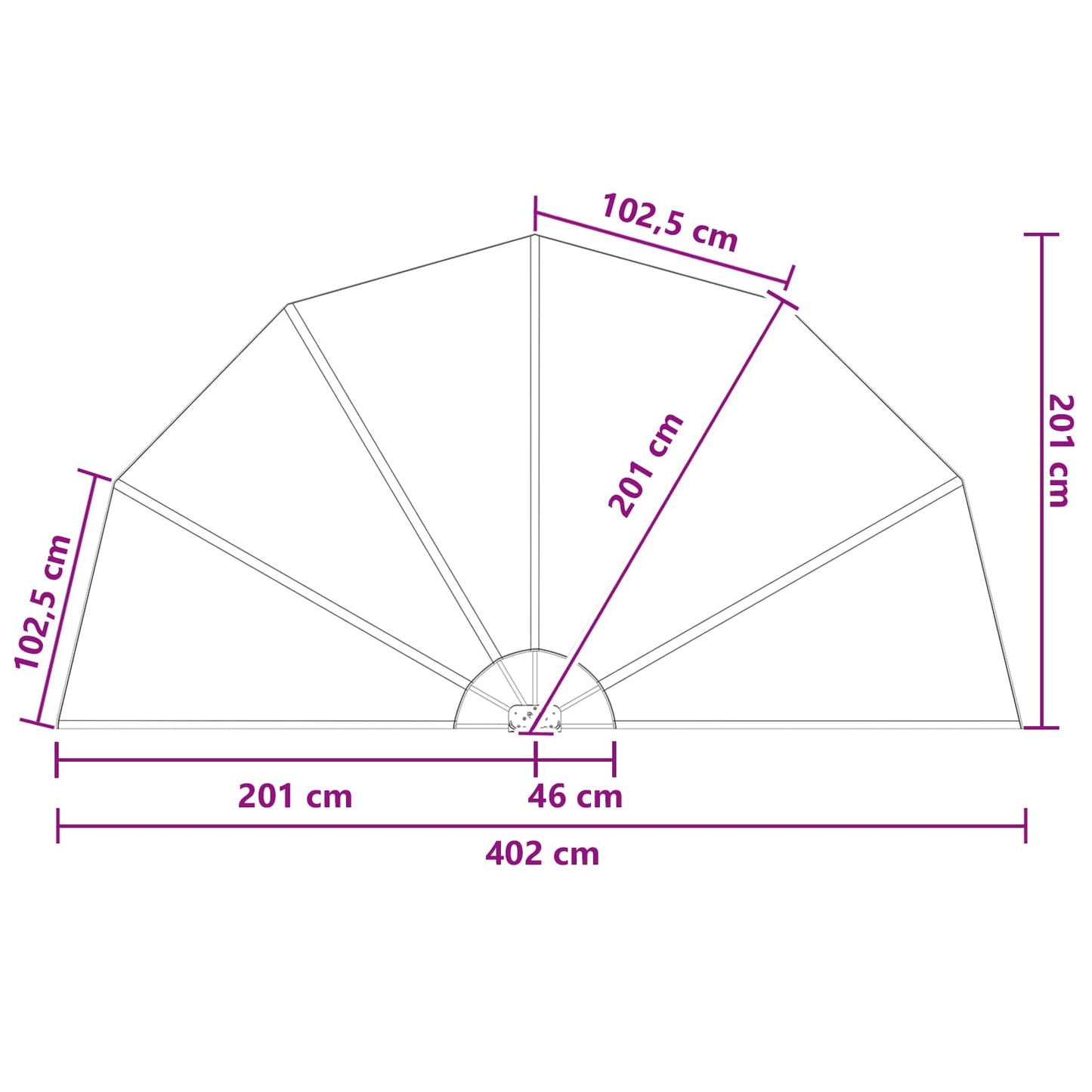 Balkon Afskærmning Ø 400 cm Polyester Brun