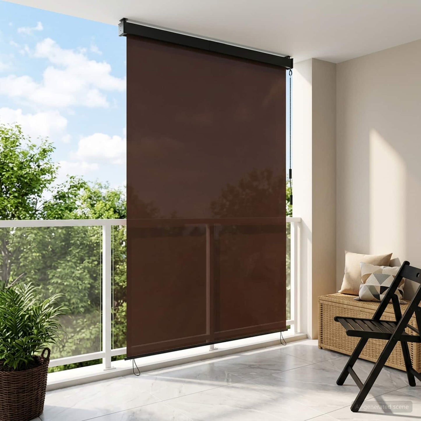 Rullegardin Brun 80 x 250 cm Stof og Aluminium