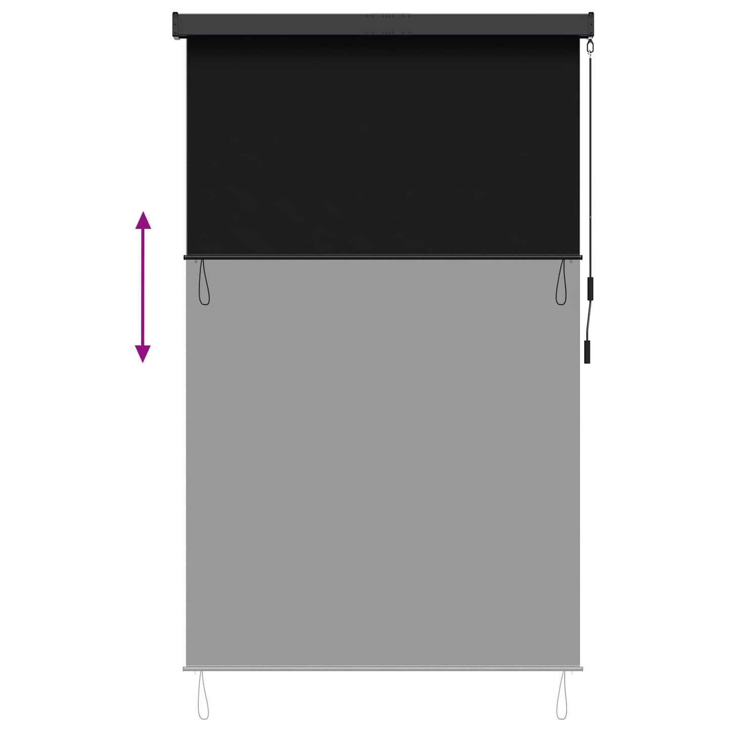 Rullegardin Sort 120 x 250 cm Stof og Aluminium
