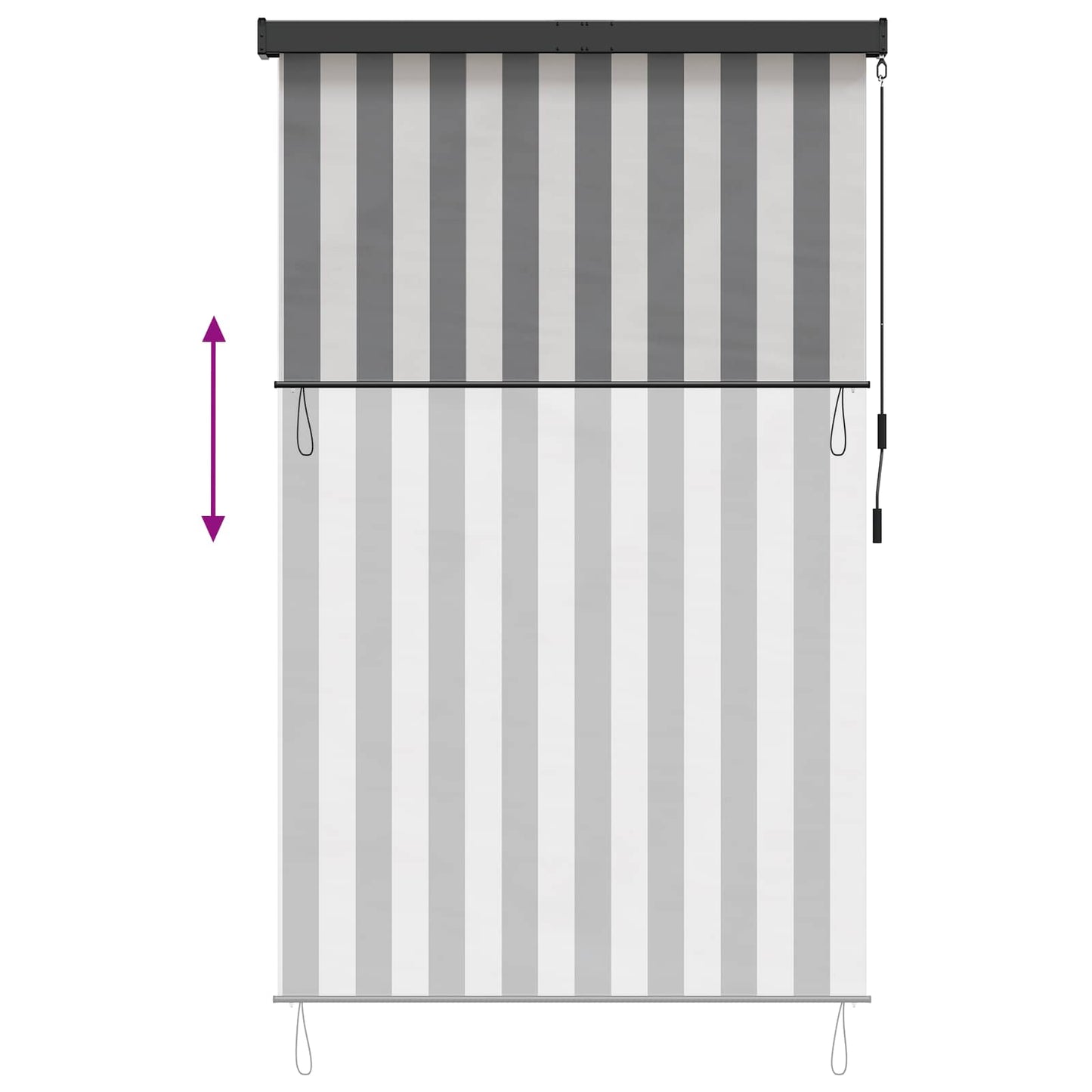 Rullegardin Anthracit og hvid 120 x 250 cm Stof og Aluminium