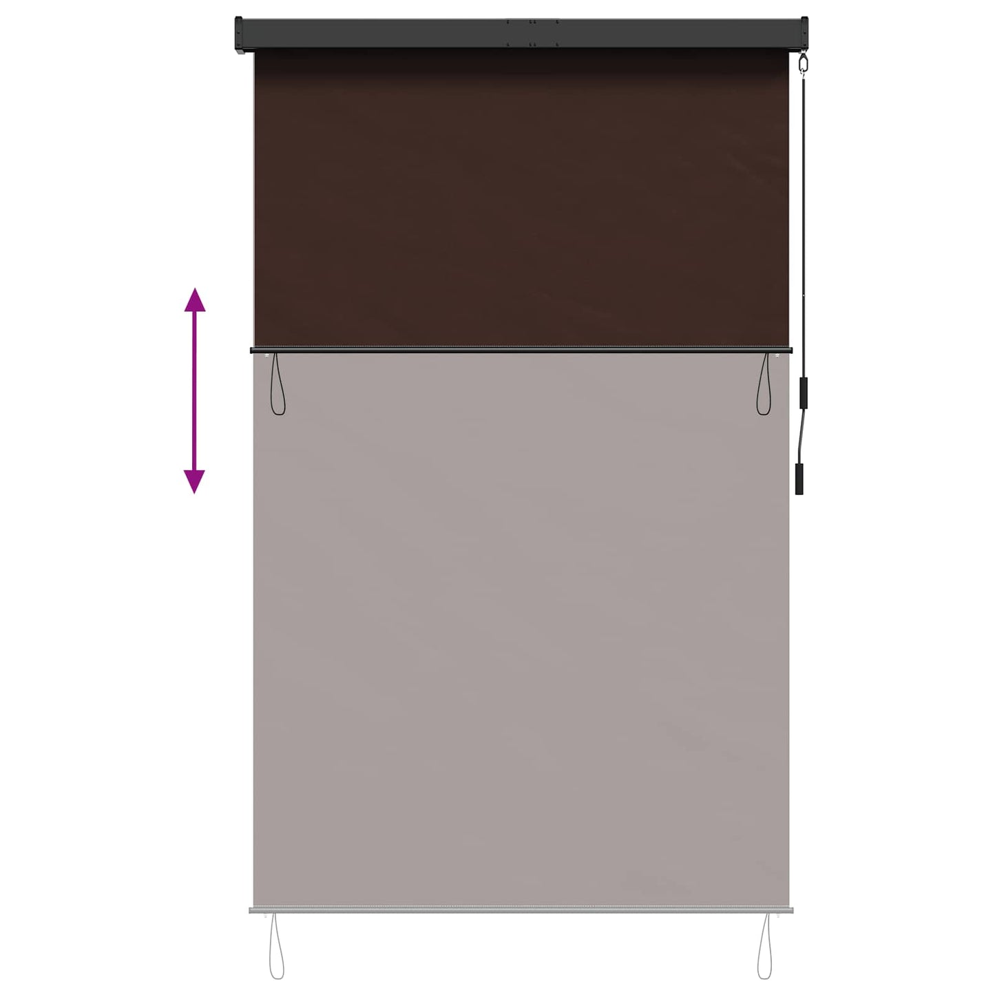 Rullegardin Brun 140 x 250 cm Stof og Aluminium
