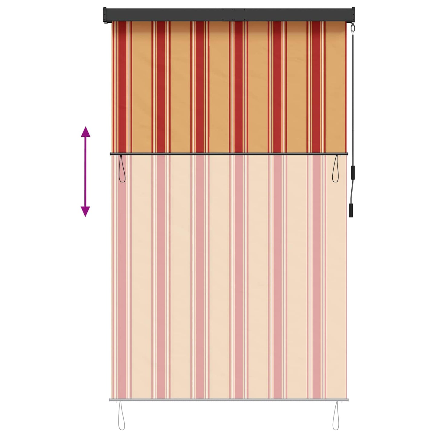 Rullegardin Flerfarvet 140 x 250 cm Stof og Aluminium