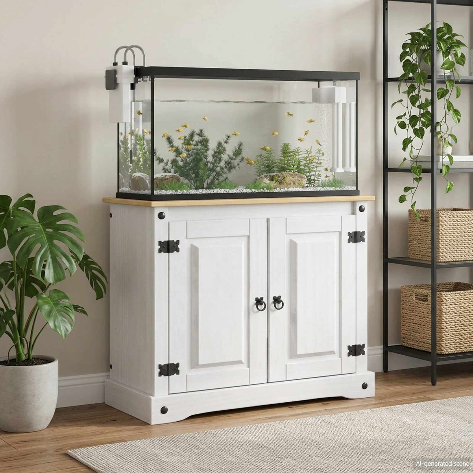 Akvarium stand CORONA Hvid og brun 81,5 x 37 x 73 cm 250 kg