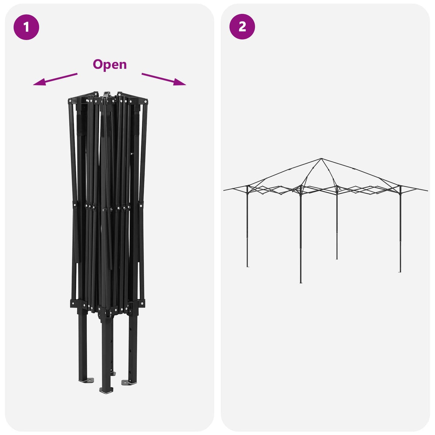 Gazebo uden Sider 2,6 x 2,6 m Creme og Brun