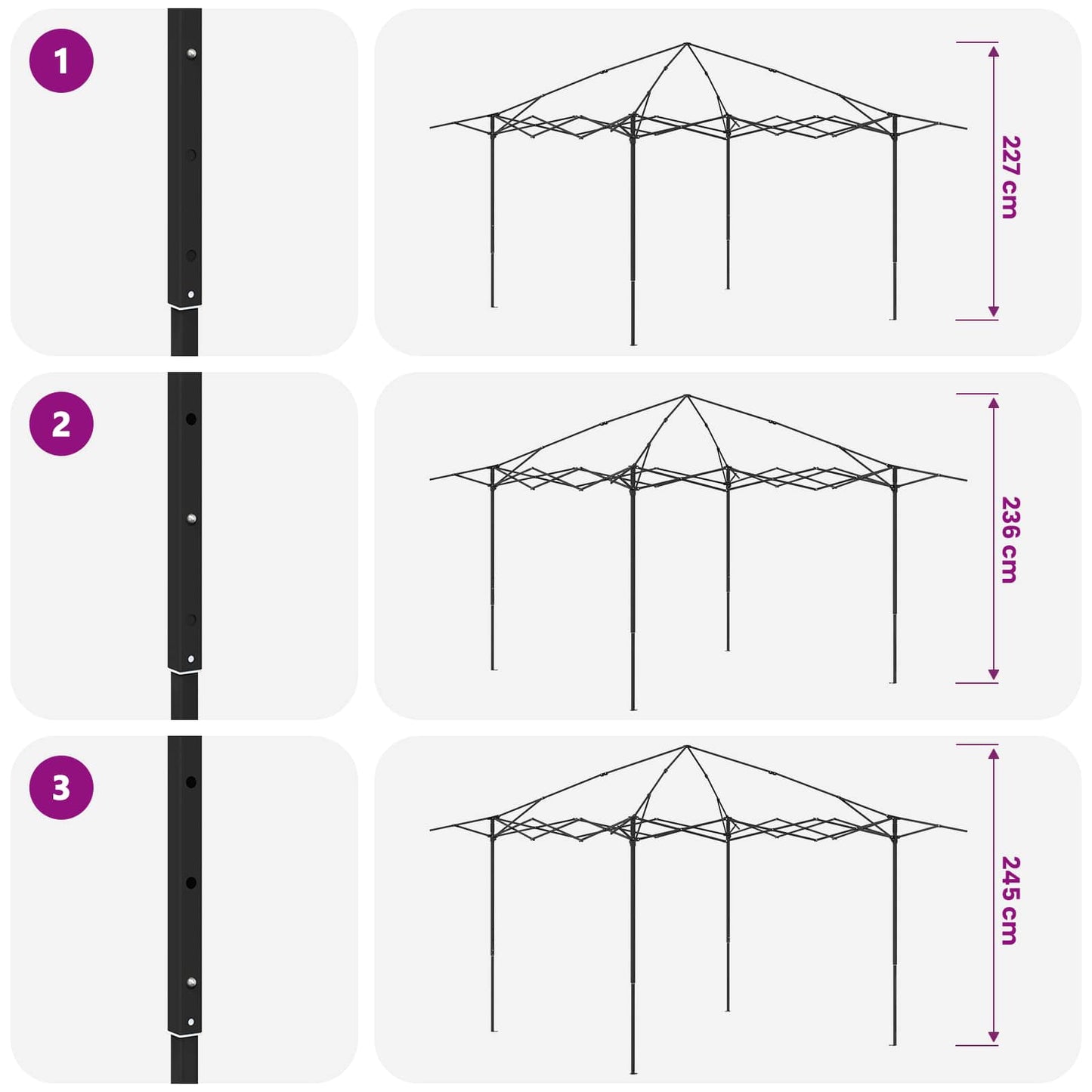 Gazebo uden Sider 2,6 x 2,6 m Creme og Brun