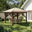 Gazebo med 4 Sider 3,3 x 3,3 m Creme og Brun